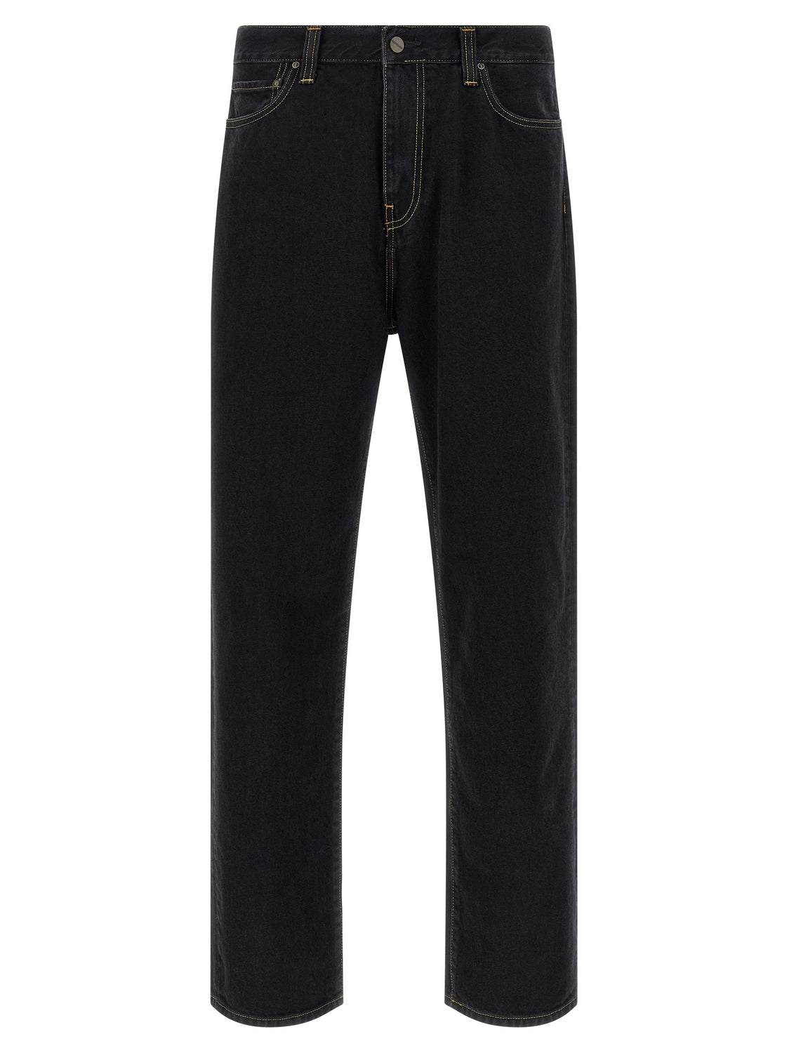 Black Cotton Tapered Jeans