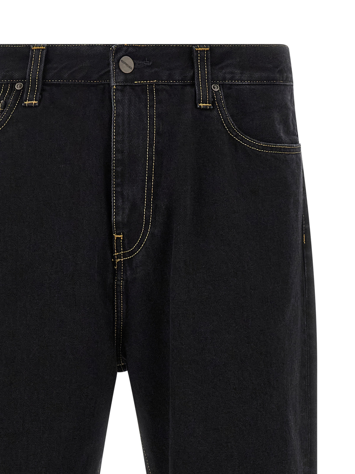 Black Cotton Tapered Jeans