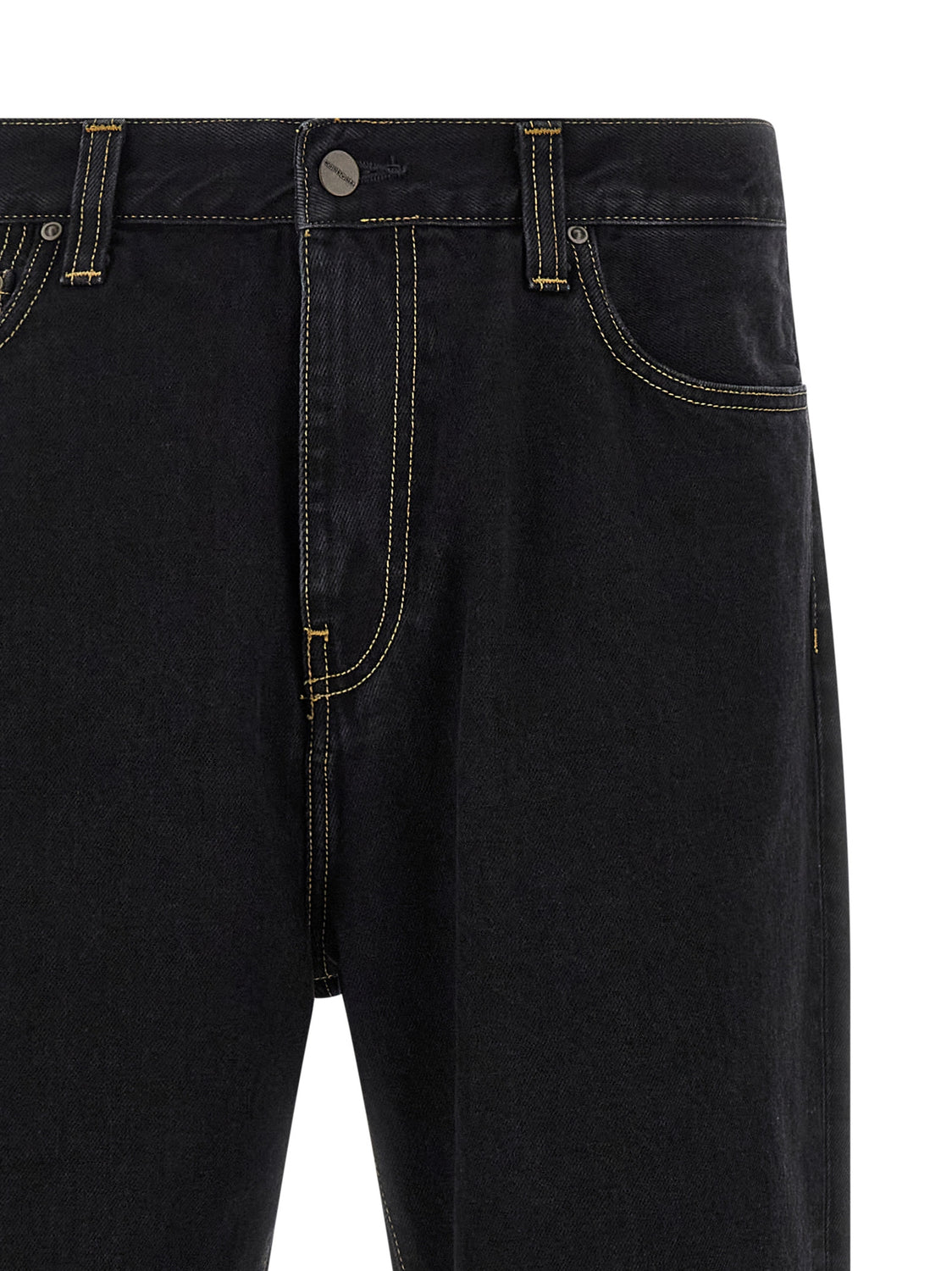Black Cotton Tapered Jeans