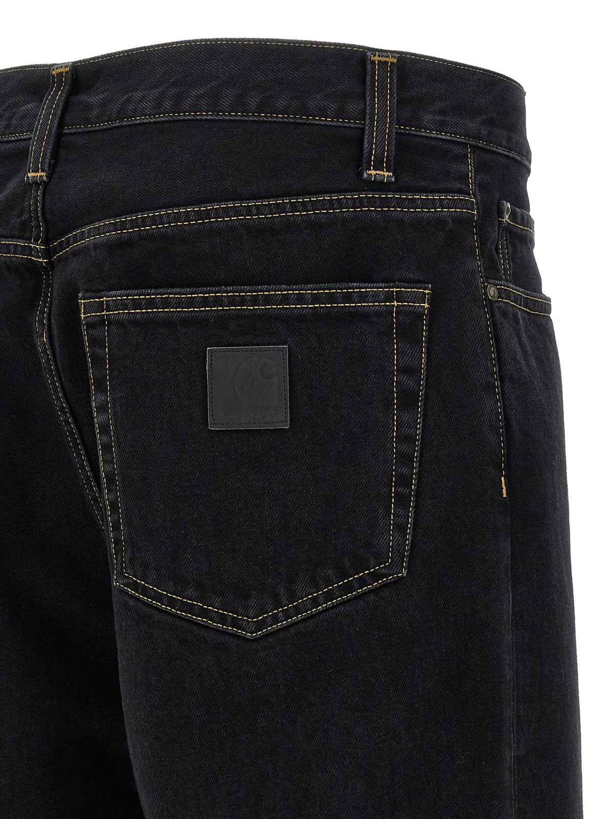 Black Cotton Tapered Jeans