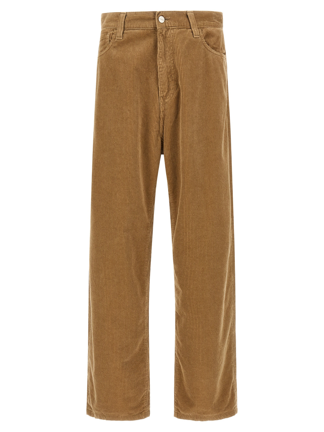 Beige Cotton Casual Pants