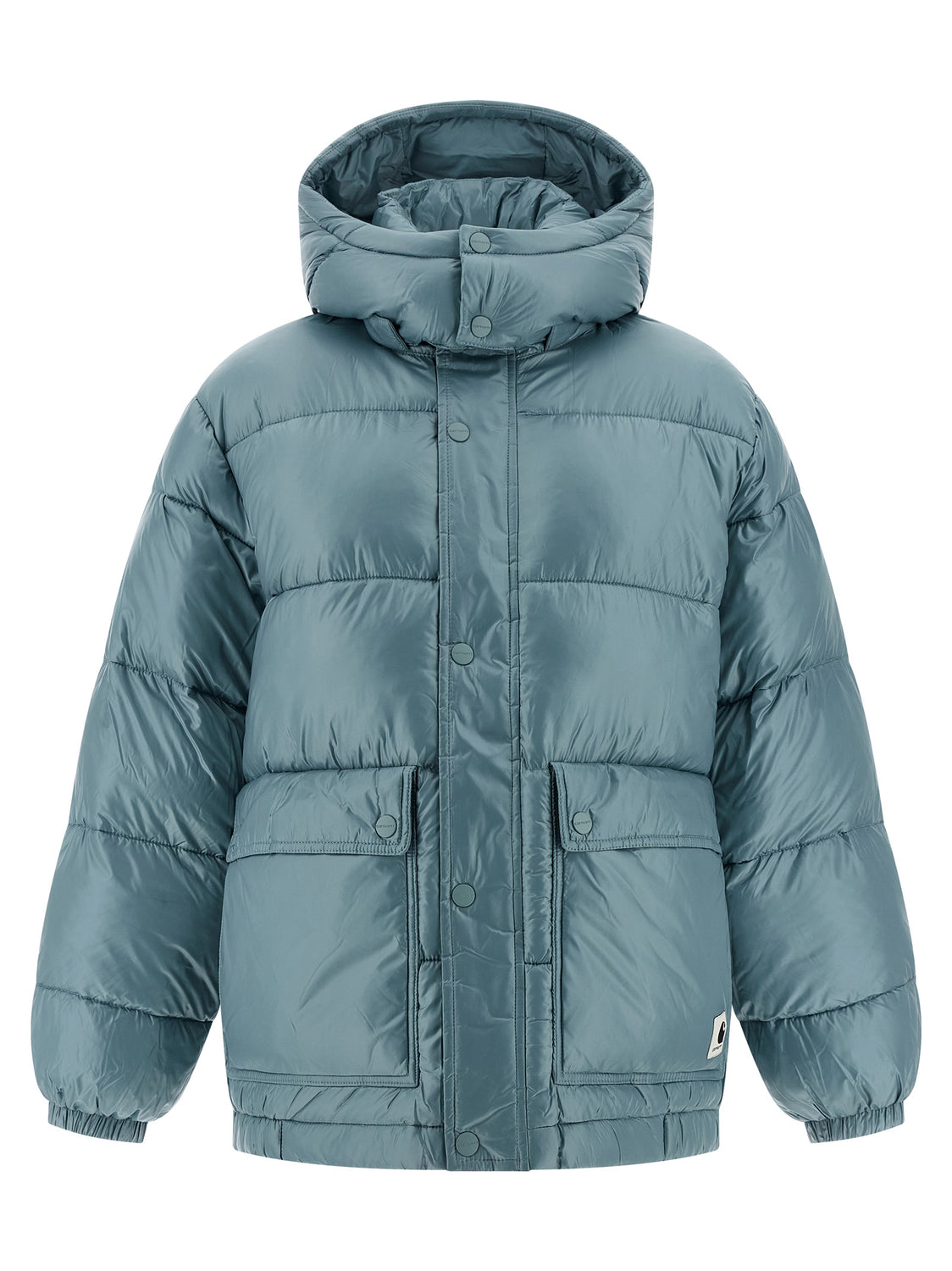 Blue Polyester Full-Length Jacket