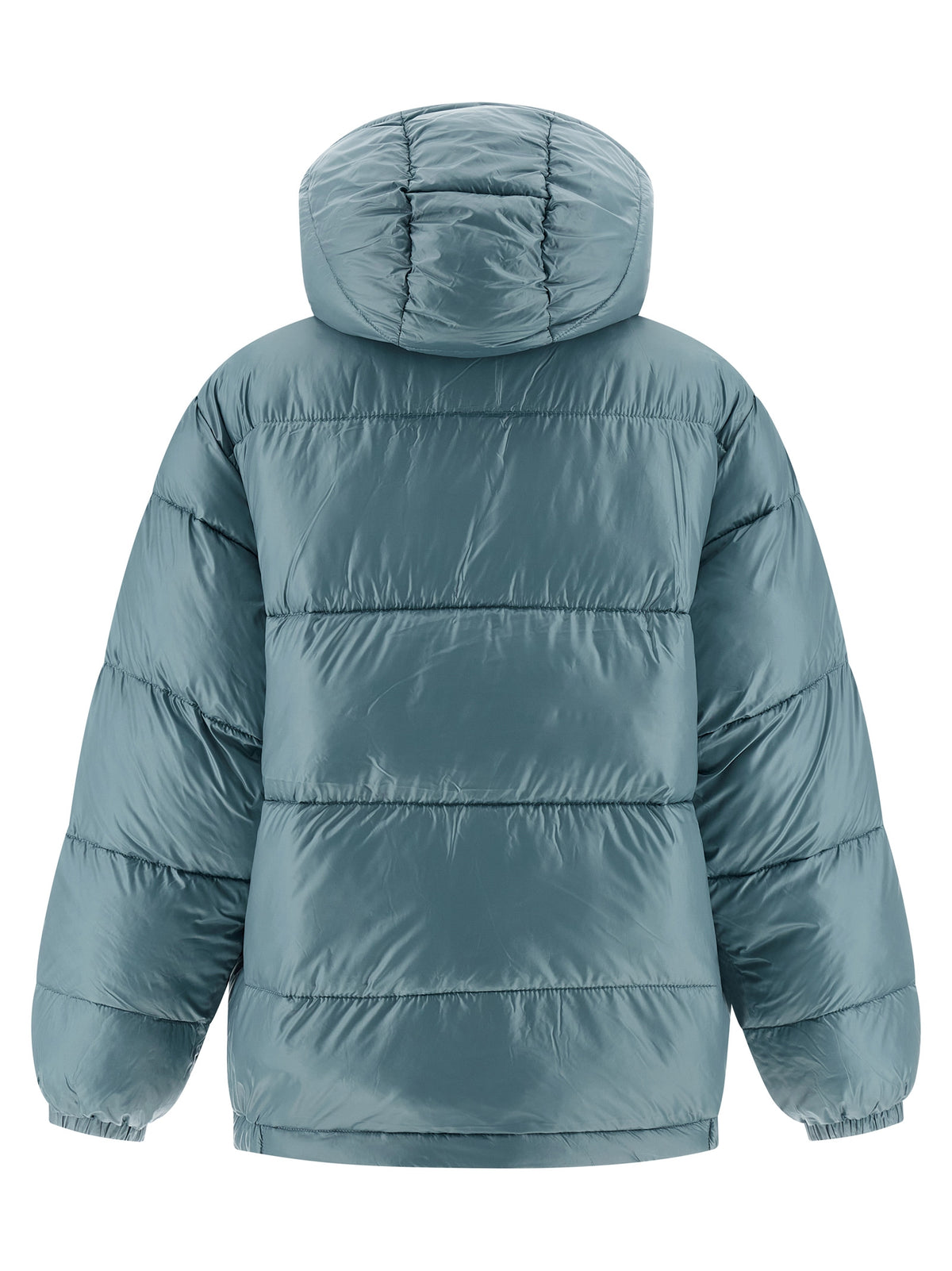 Blue Polyester Full-Length Jacket