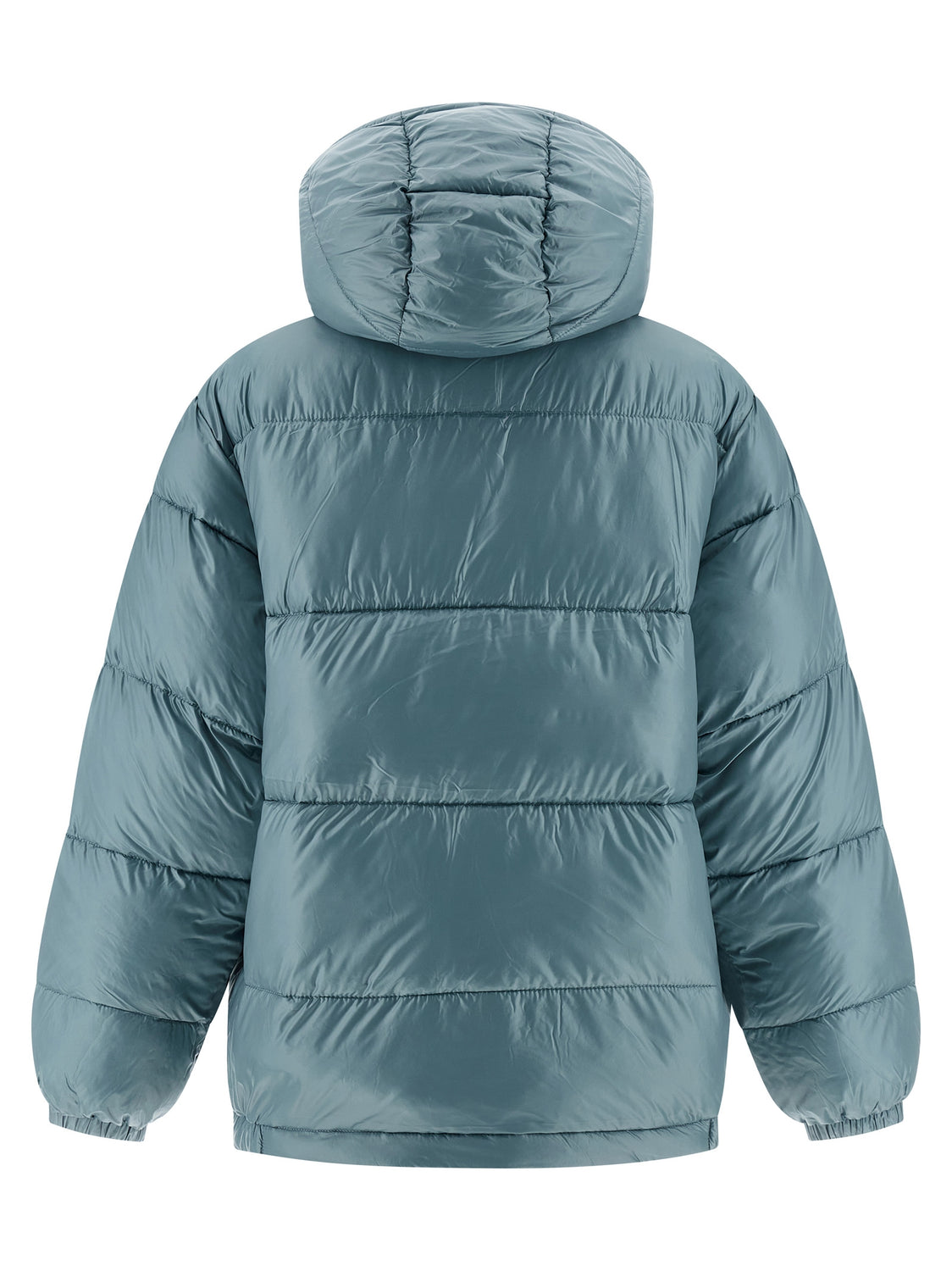 Blue Polyester Full-Length Jacket