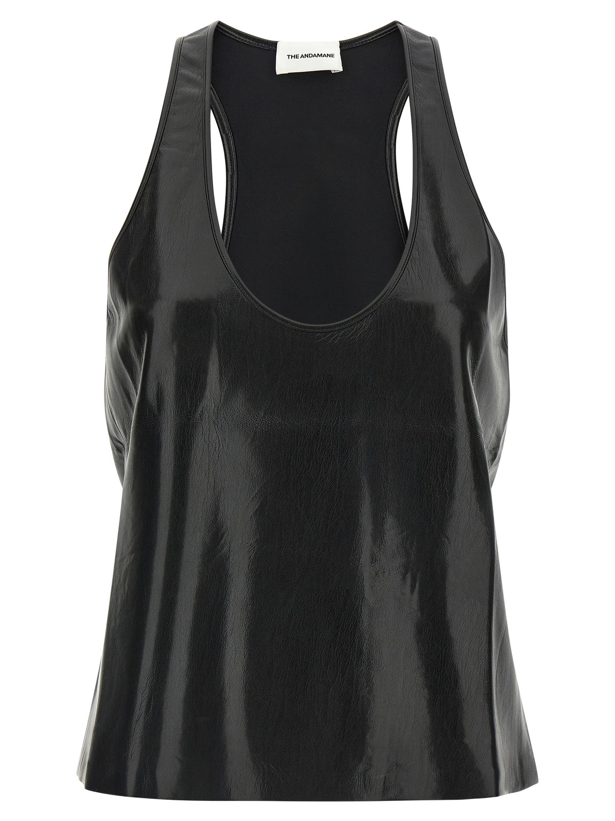 Black Polyester Sleeveles T-Shirt