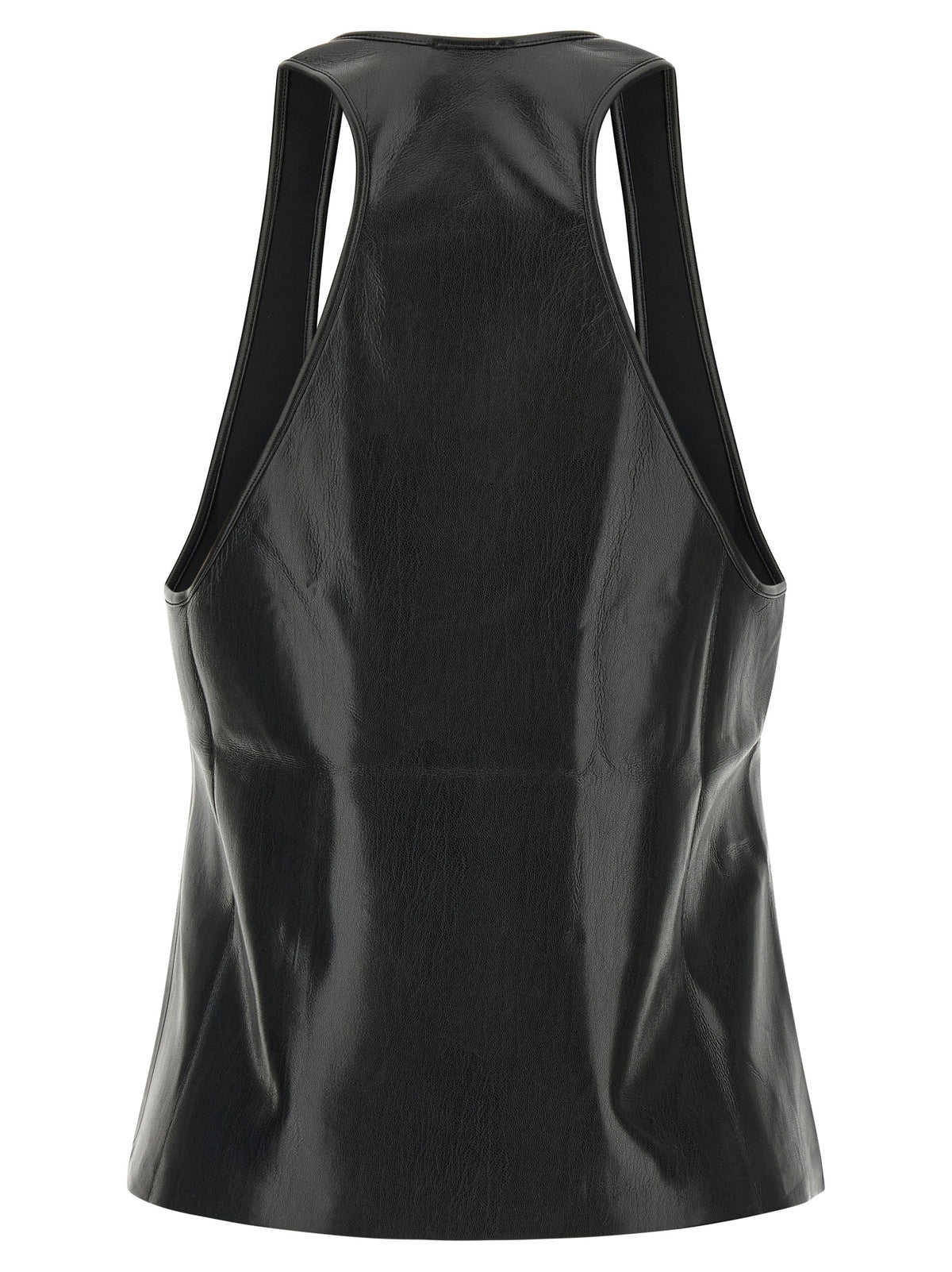 Black Polyester Sleeveles T-Shirt