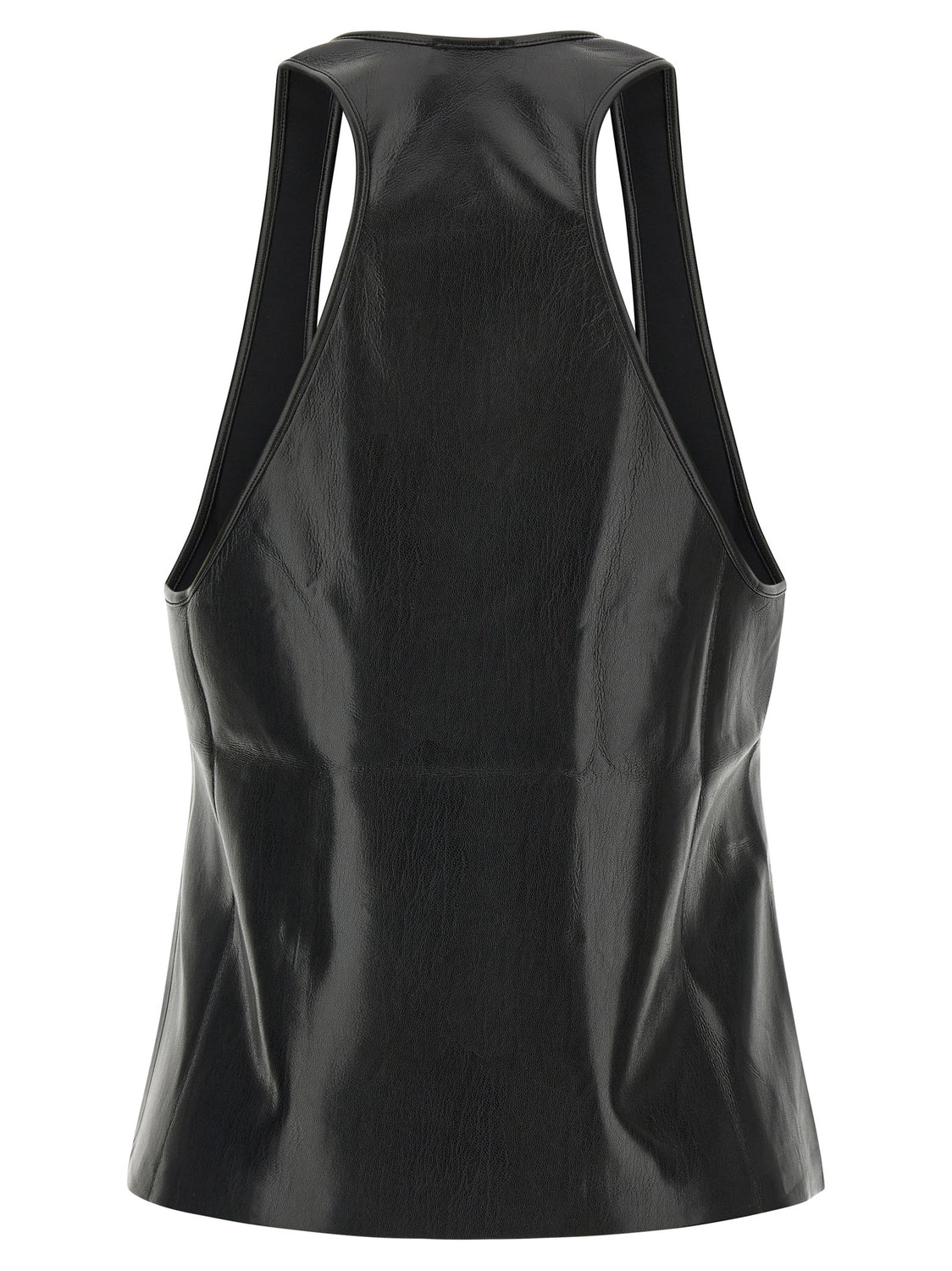 Black Polyester Sleeveles T-Shirt
