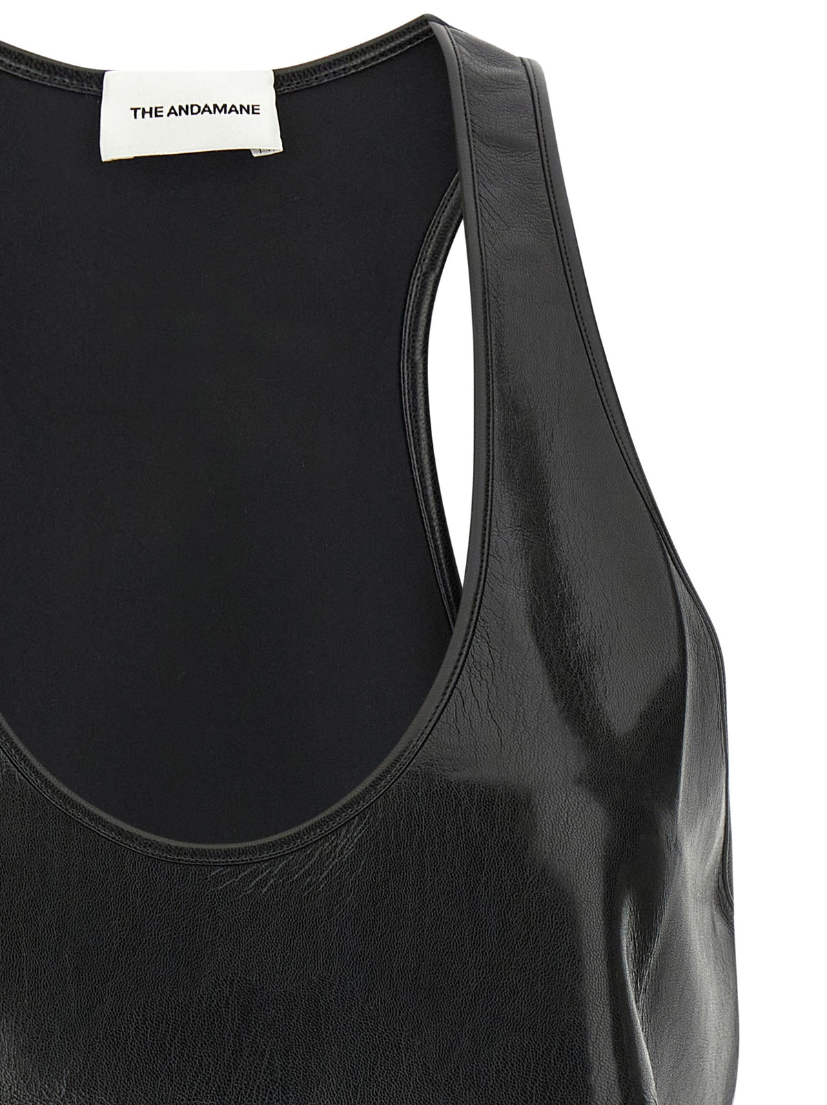 Black Polyester Sleeveles T-Shirt
