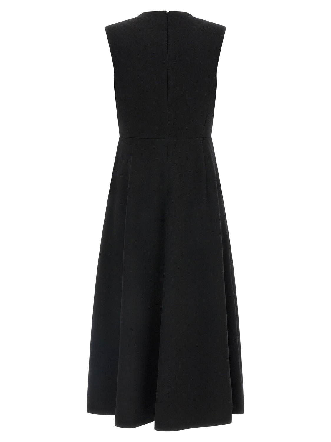 Black Wool Midi Dress