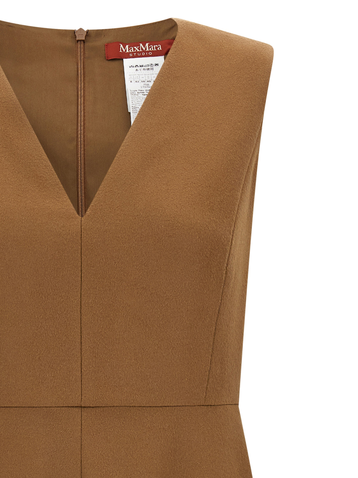 Brown Wool Midi Dress