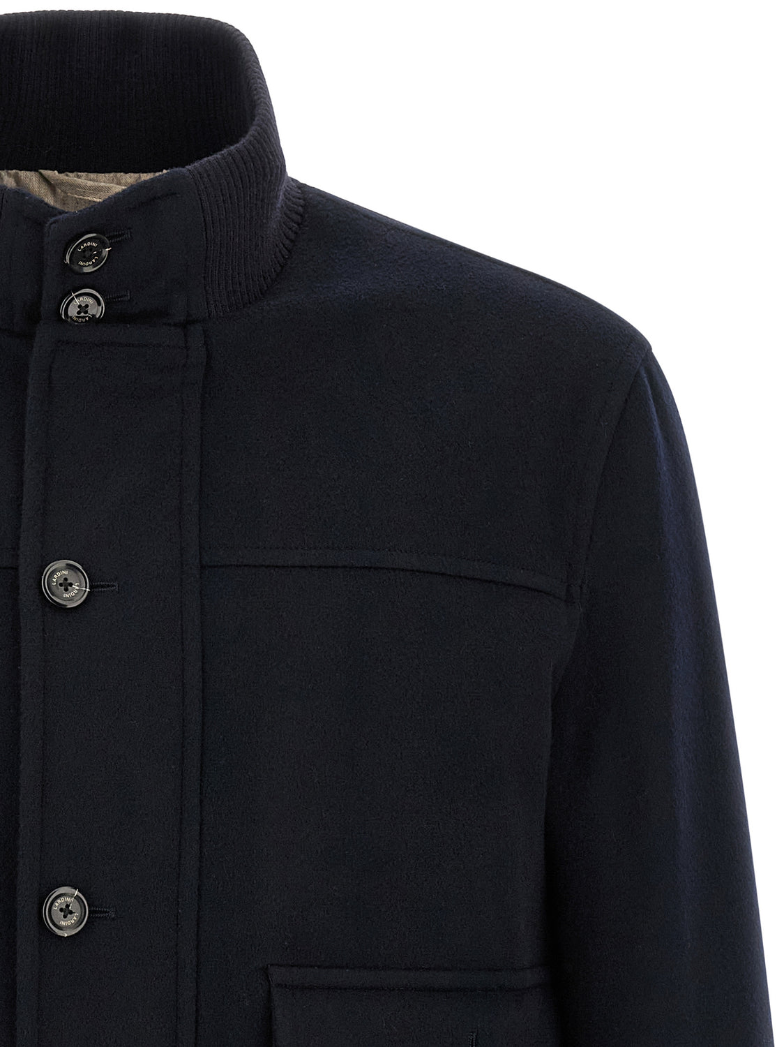 Blue Virgin Wool Full-Length Jacket