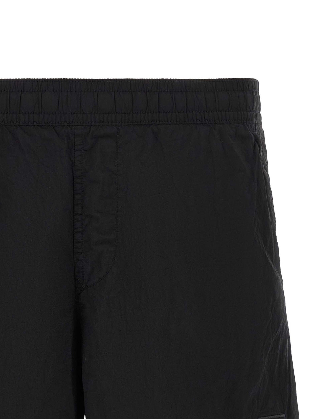 Black Polyamide Cargo Shorts