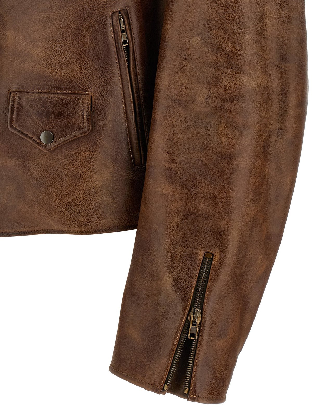 Brown Calfskin Leather Jacket