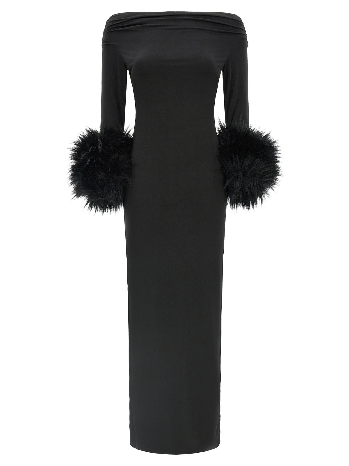 Black Polyester Long Dress