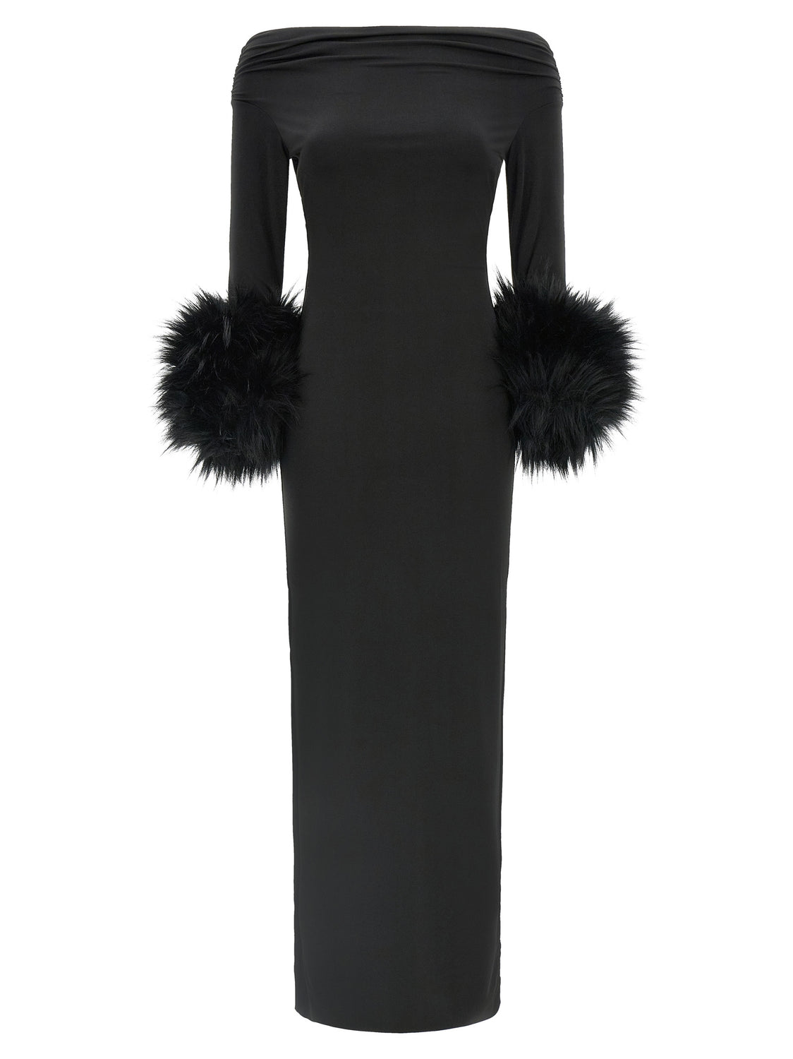 Black Polyester Long Dress