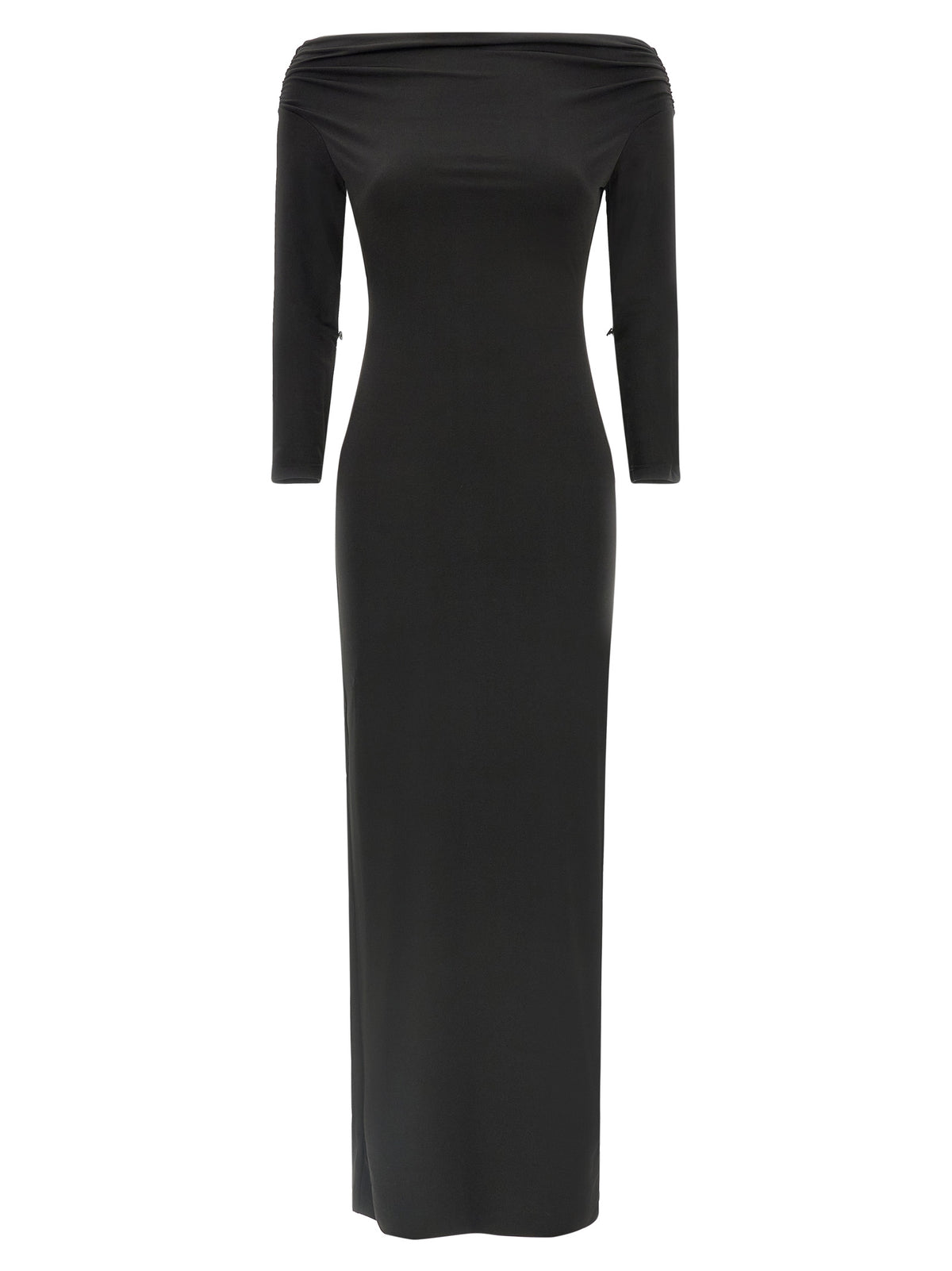 Black Polyester Long Dress