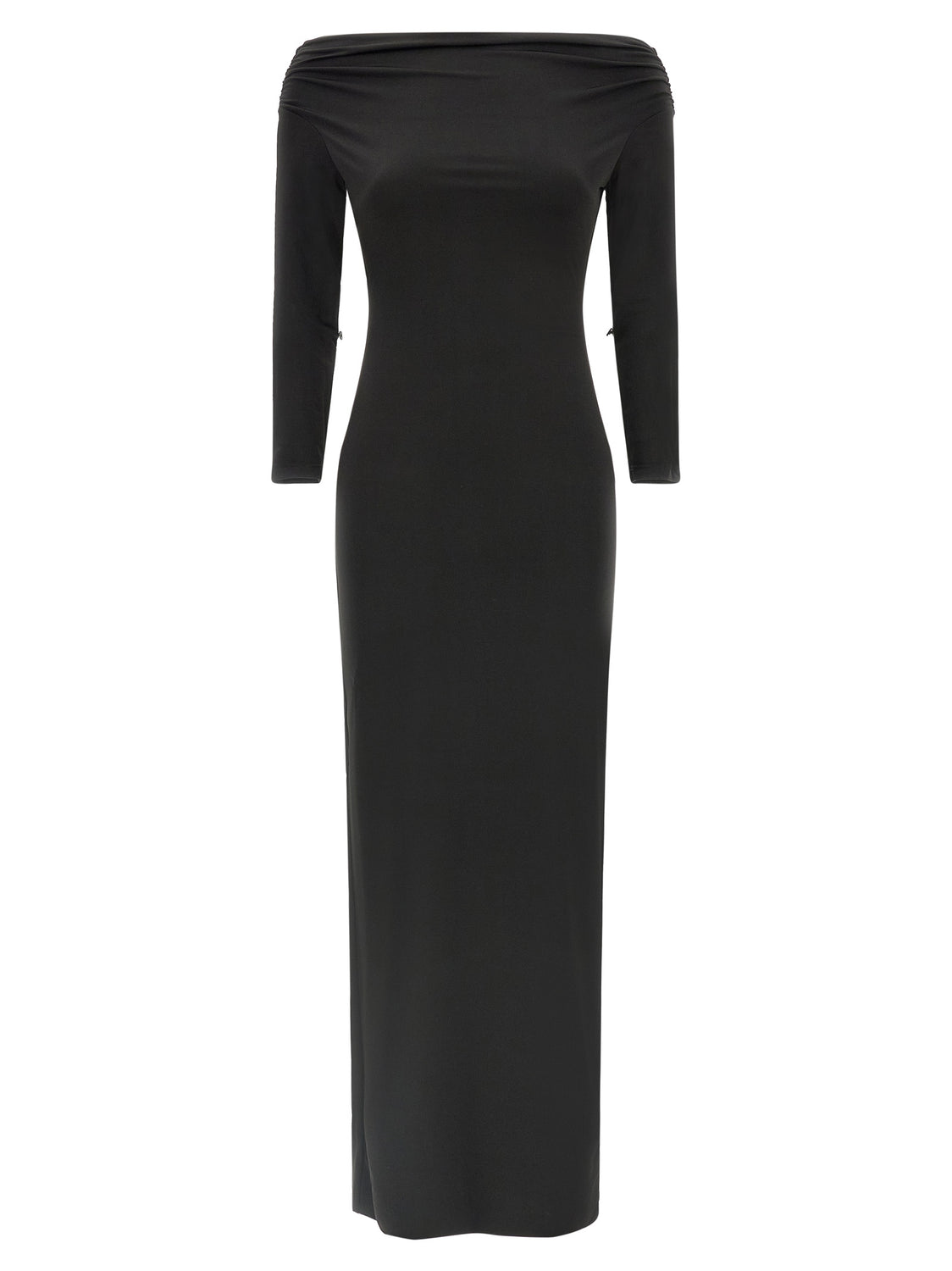 Black Polyester Long Dress