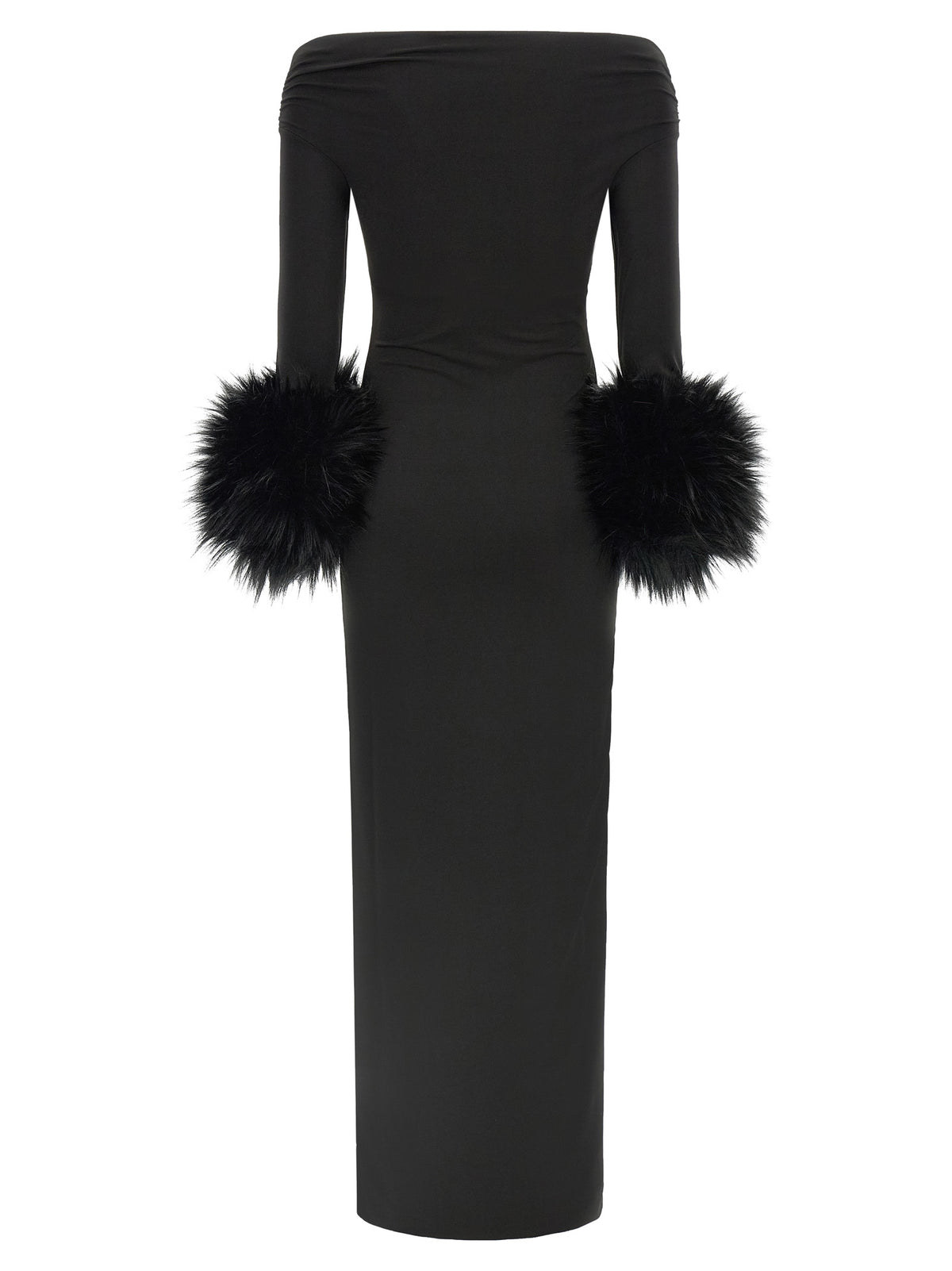 Black Polyester Long Dress