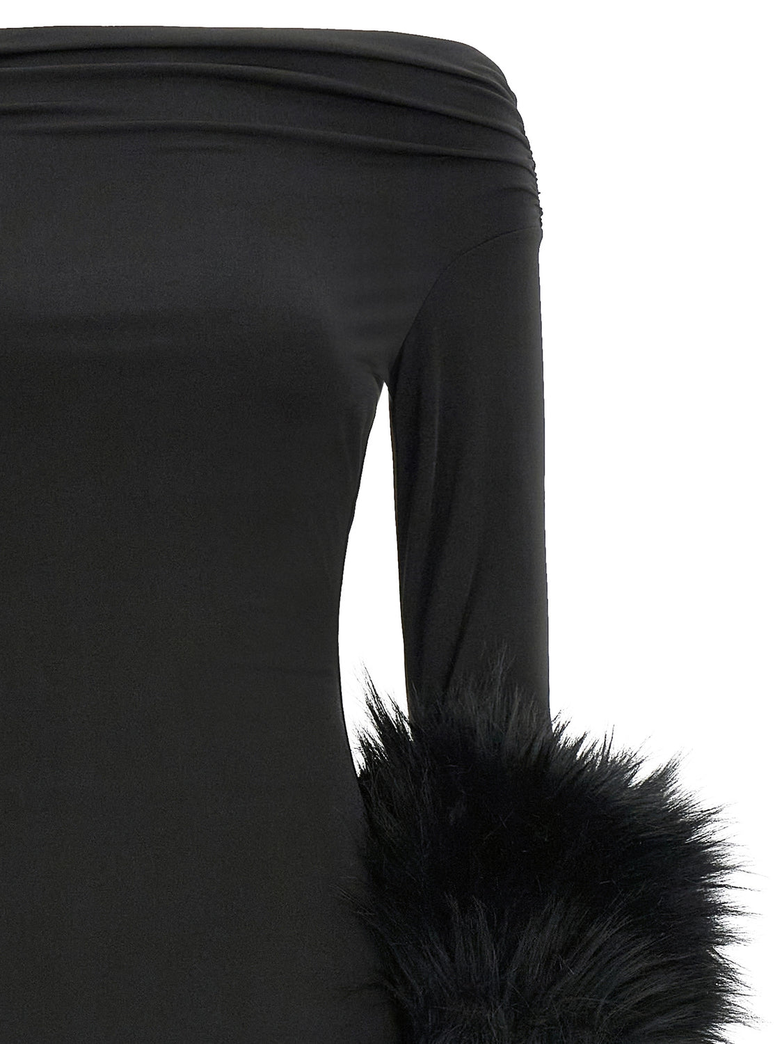 Black Polyester Long Dress