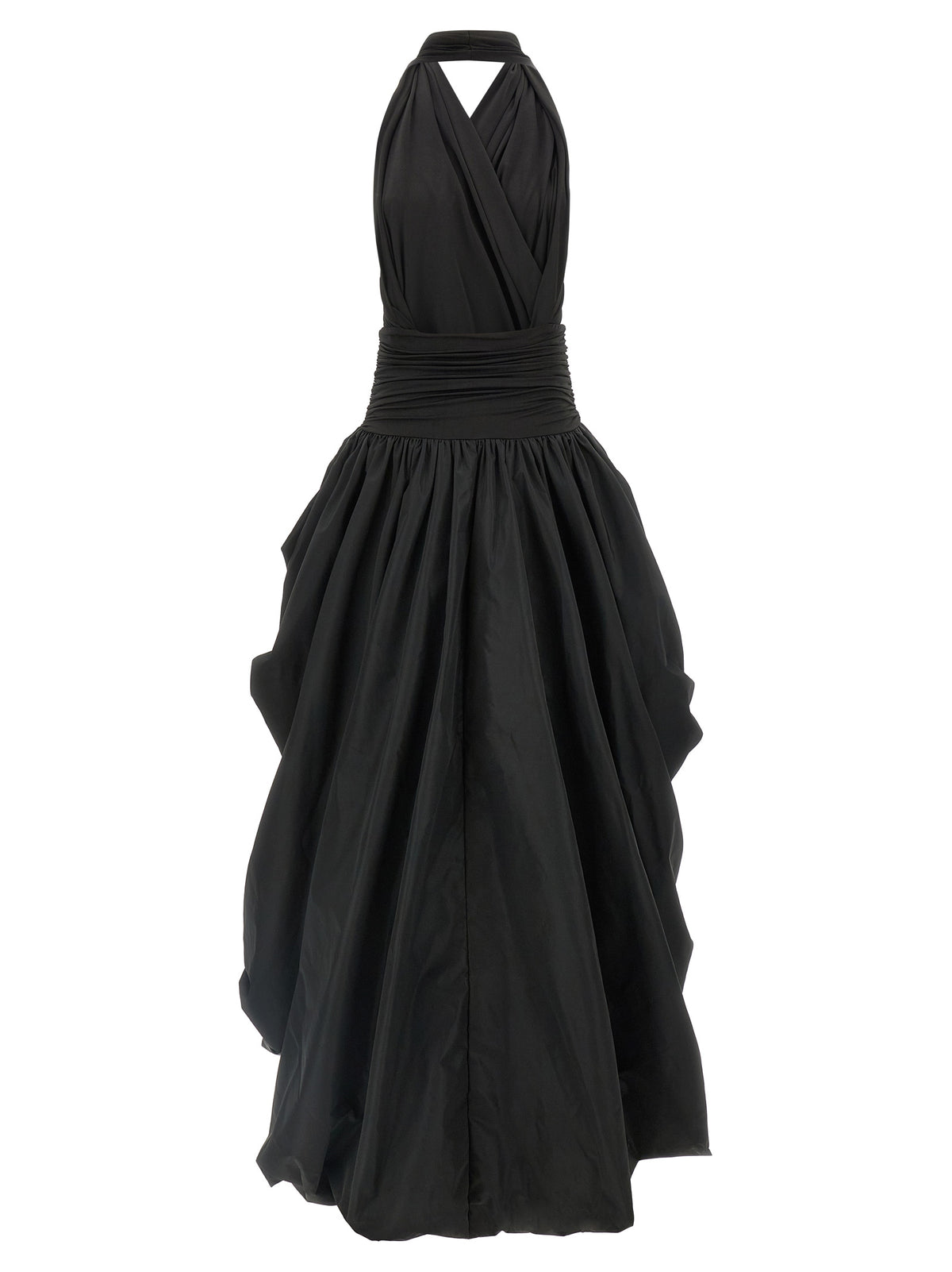 Black Polyester Long Dress