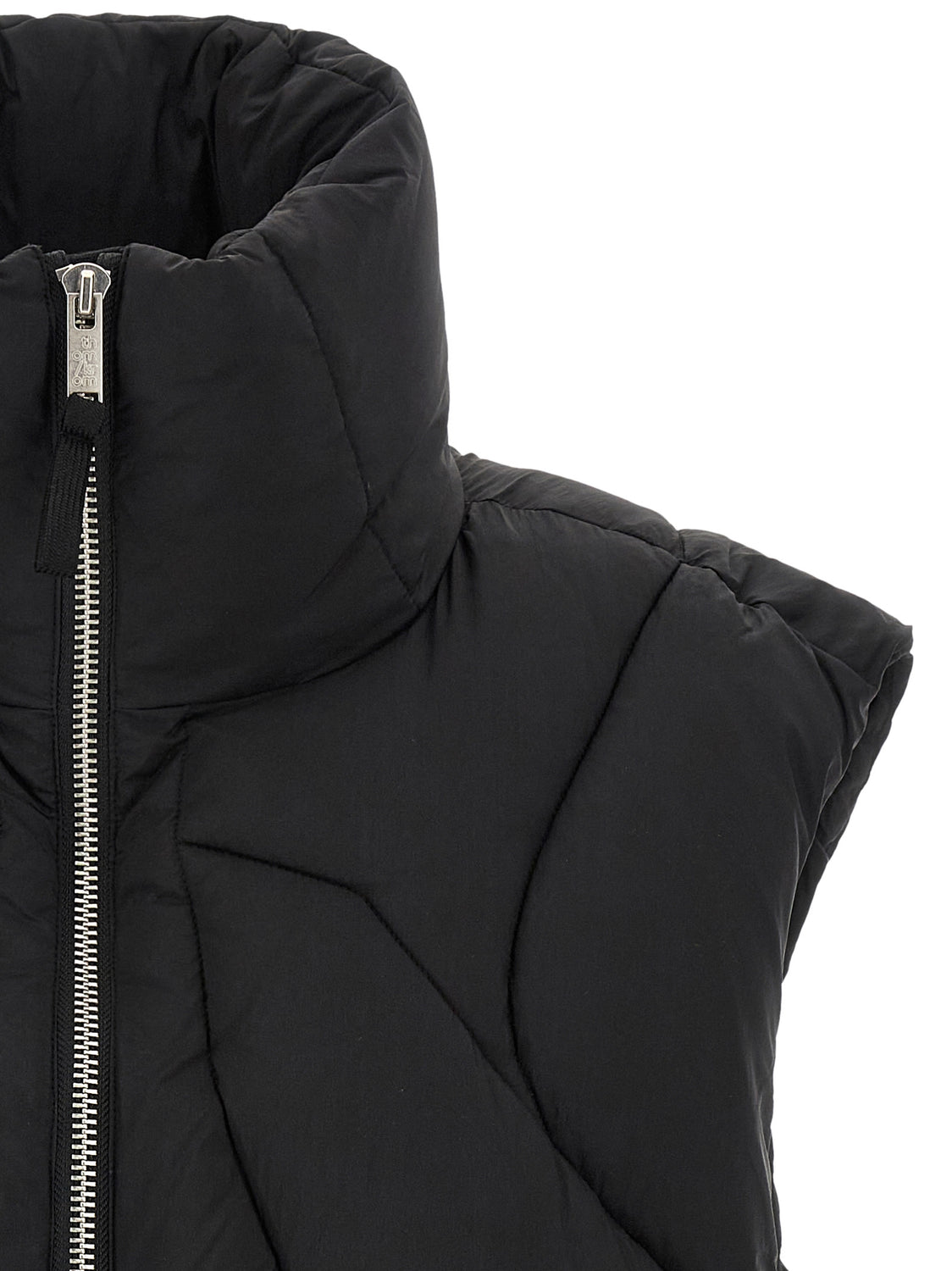 Black Nylon Sleeveless Jacket