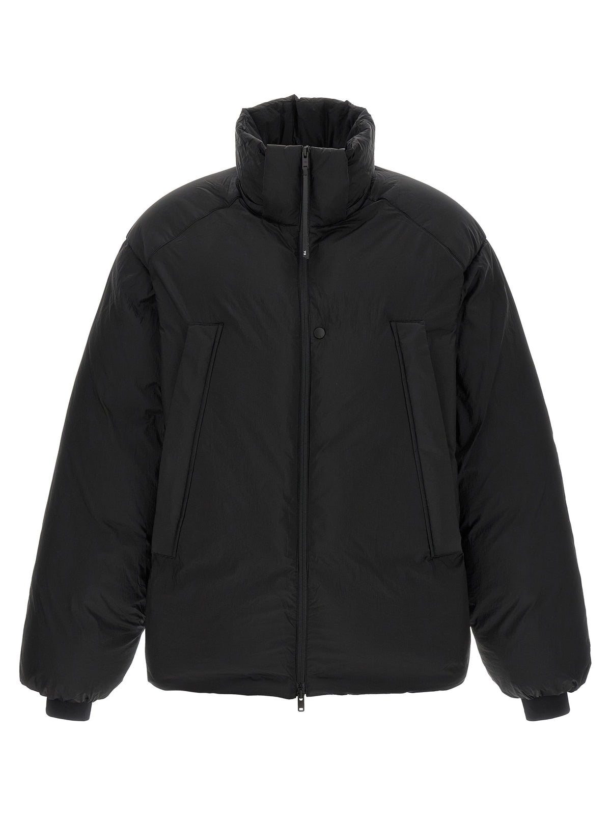 Black Recycled Polyamide Full-Length Jacket