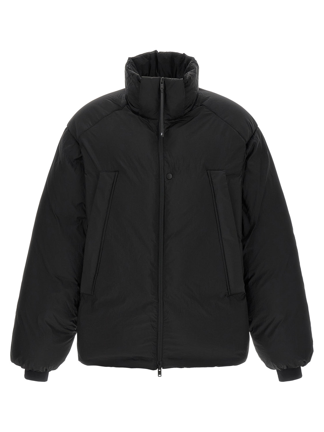 Black Recycled Polyamide Full-Length Jacket