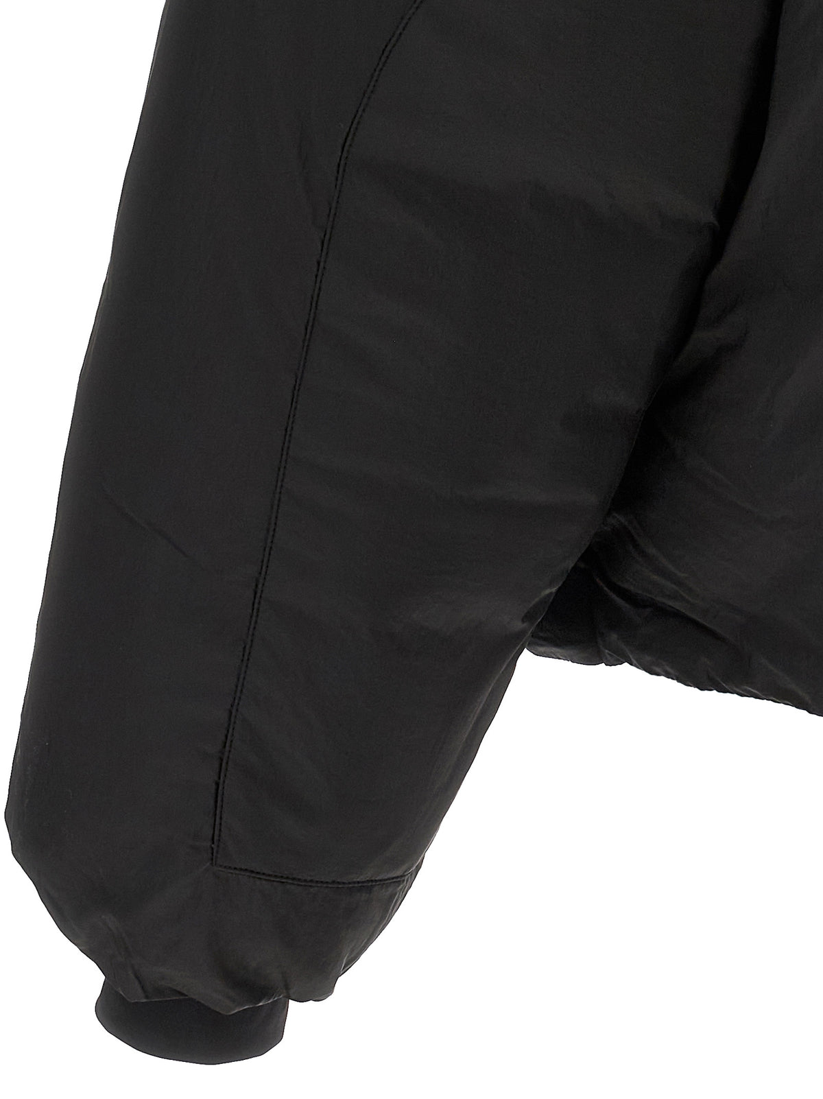 Black Recycled Polyamide Full-Length Jacket