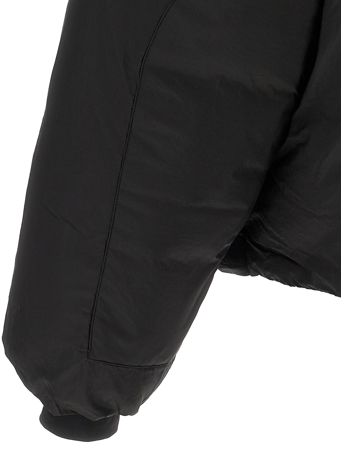 Black Recycled Polyamide Full-Length Jacket