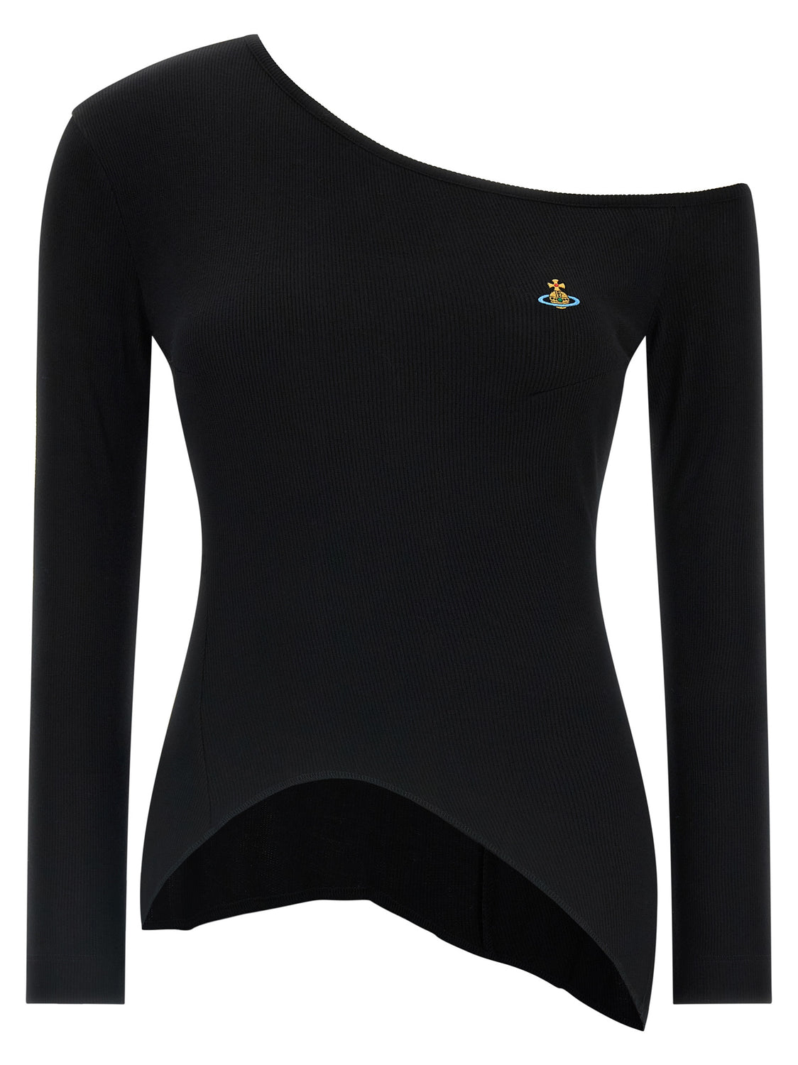Black Viscose Long Sleeve T-Shirt