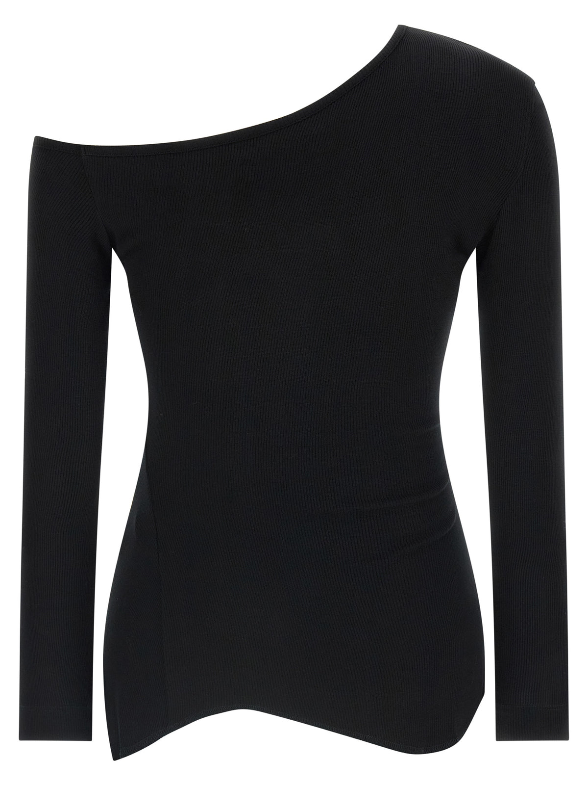 Black Viscose Long Sleeve T-Shirt