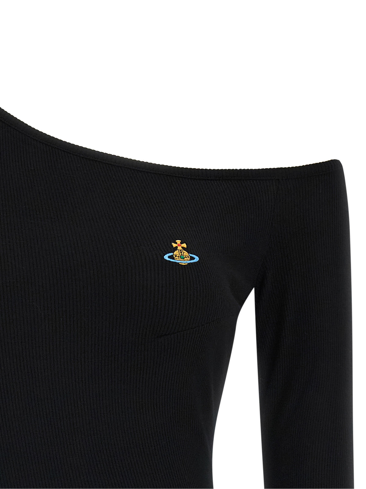 Black Viscose Long Sleeve T-Shirt