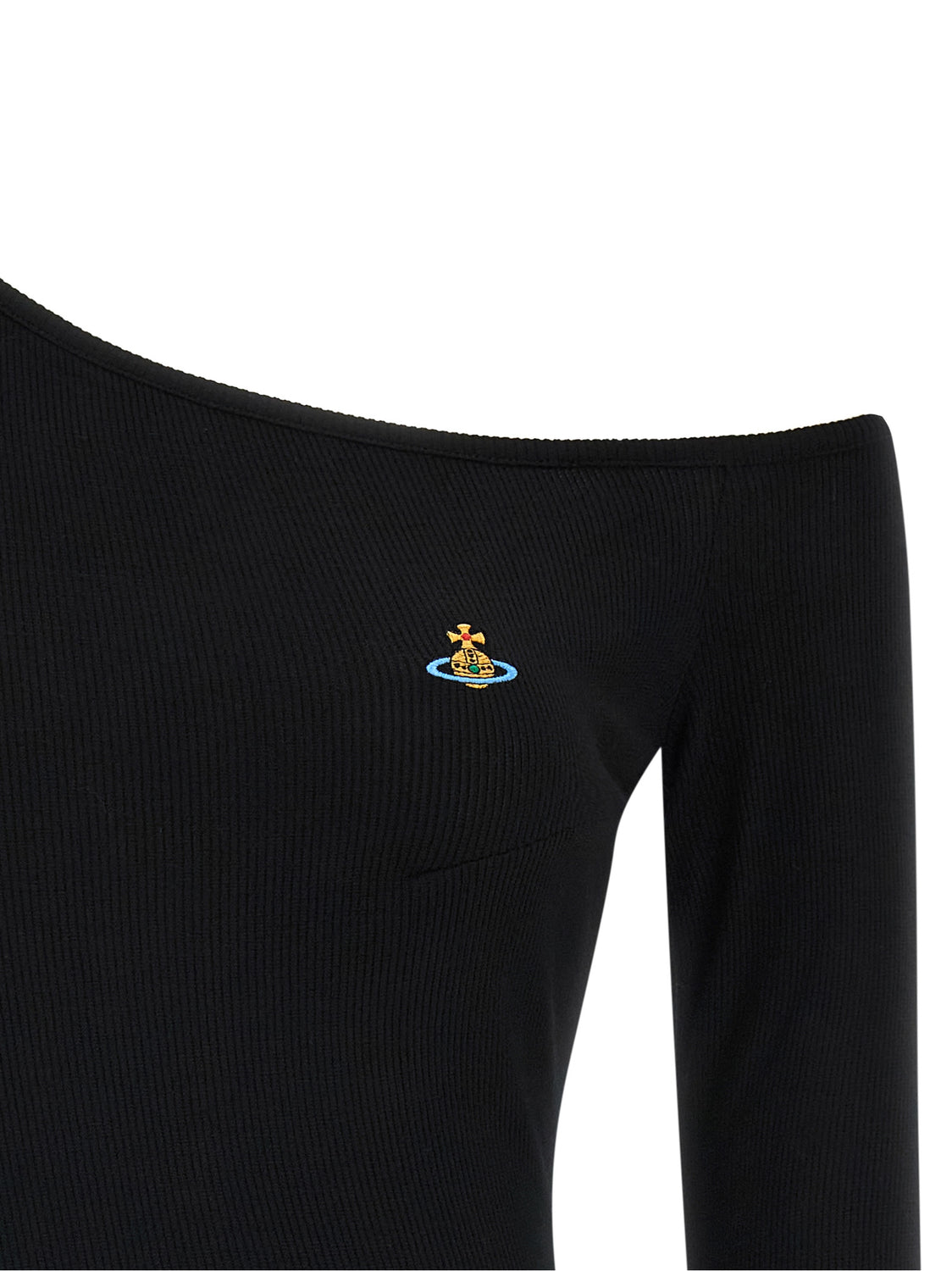 Black Viscose Long Sleeve T-Shirt