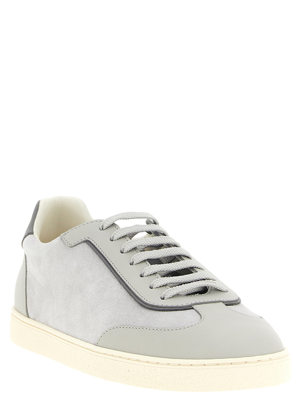 Gray Calfskin Low Top Sneakers