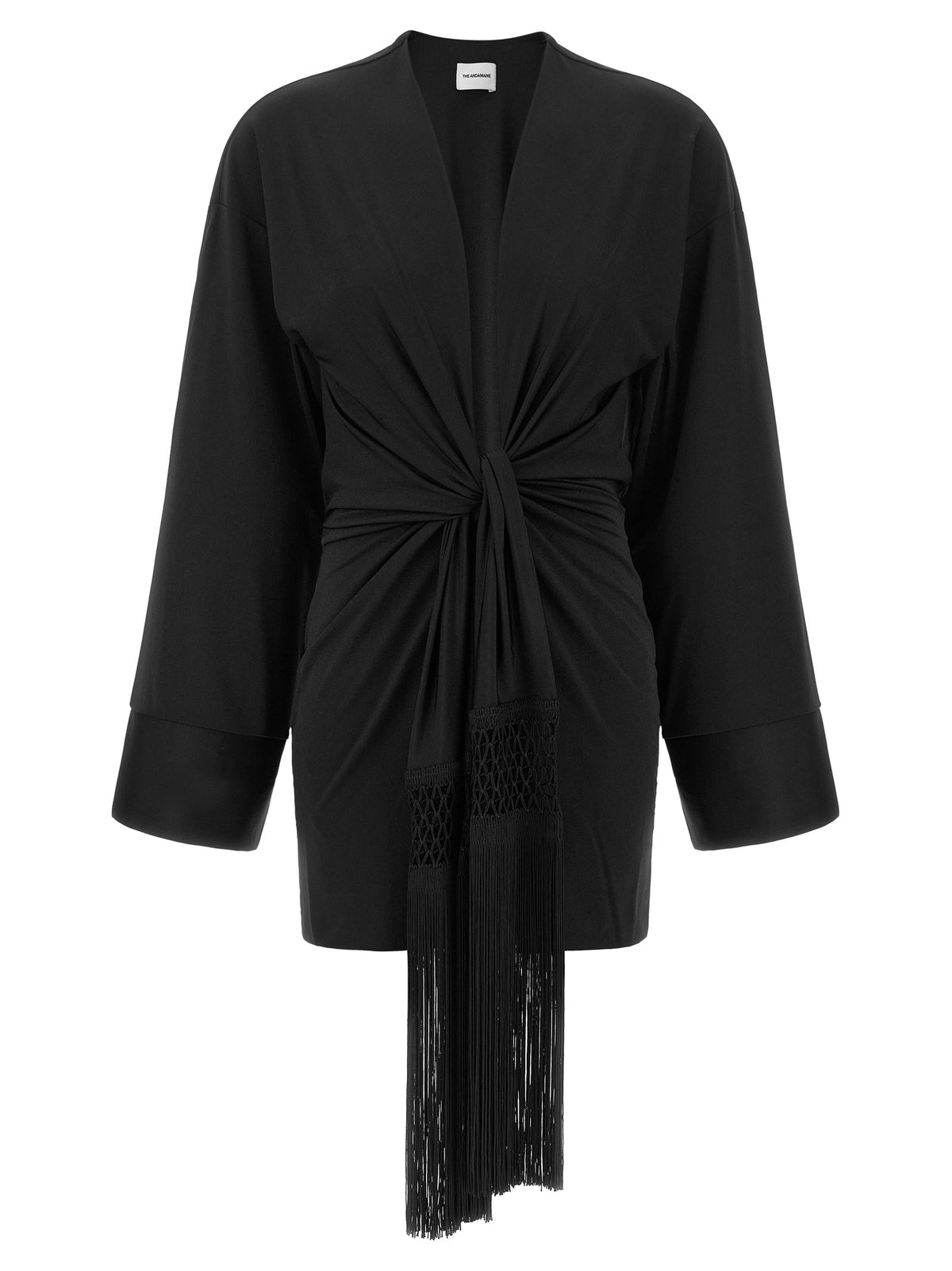 Black Polyester Short Dress