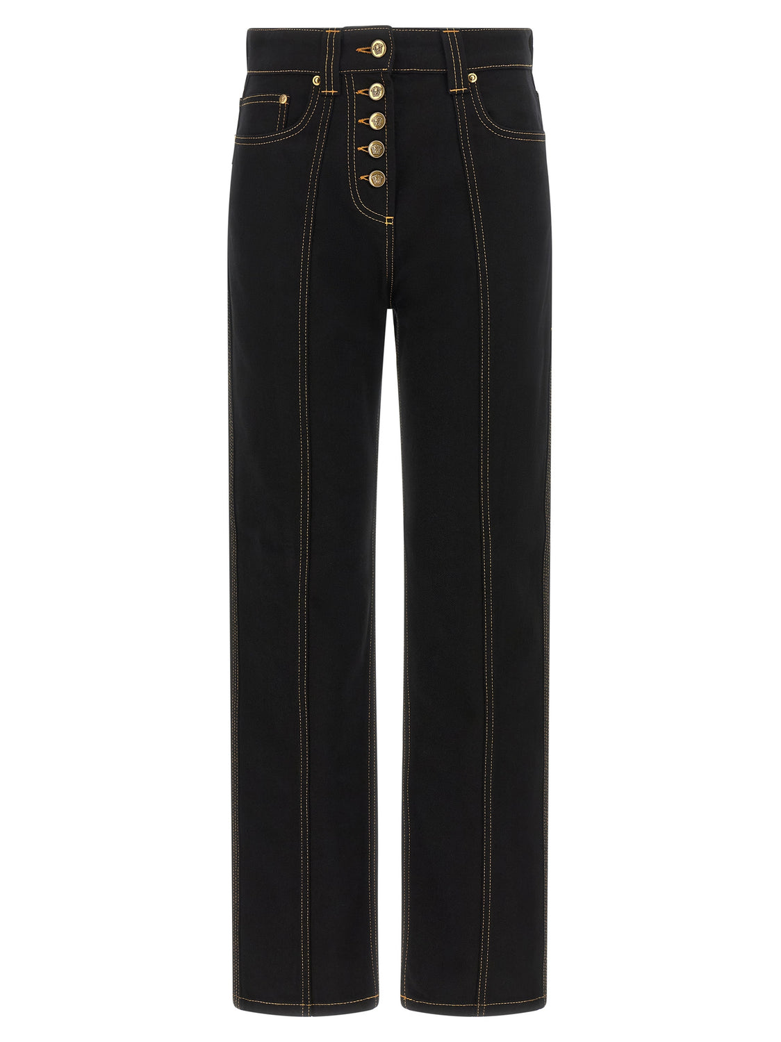 Black Cotton High-Waisted Jean