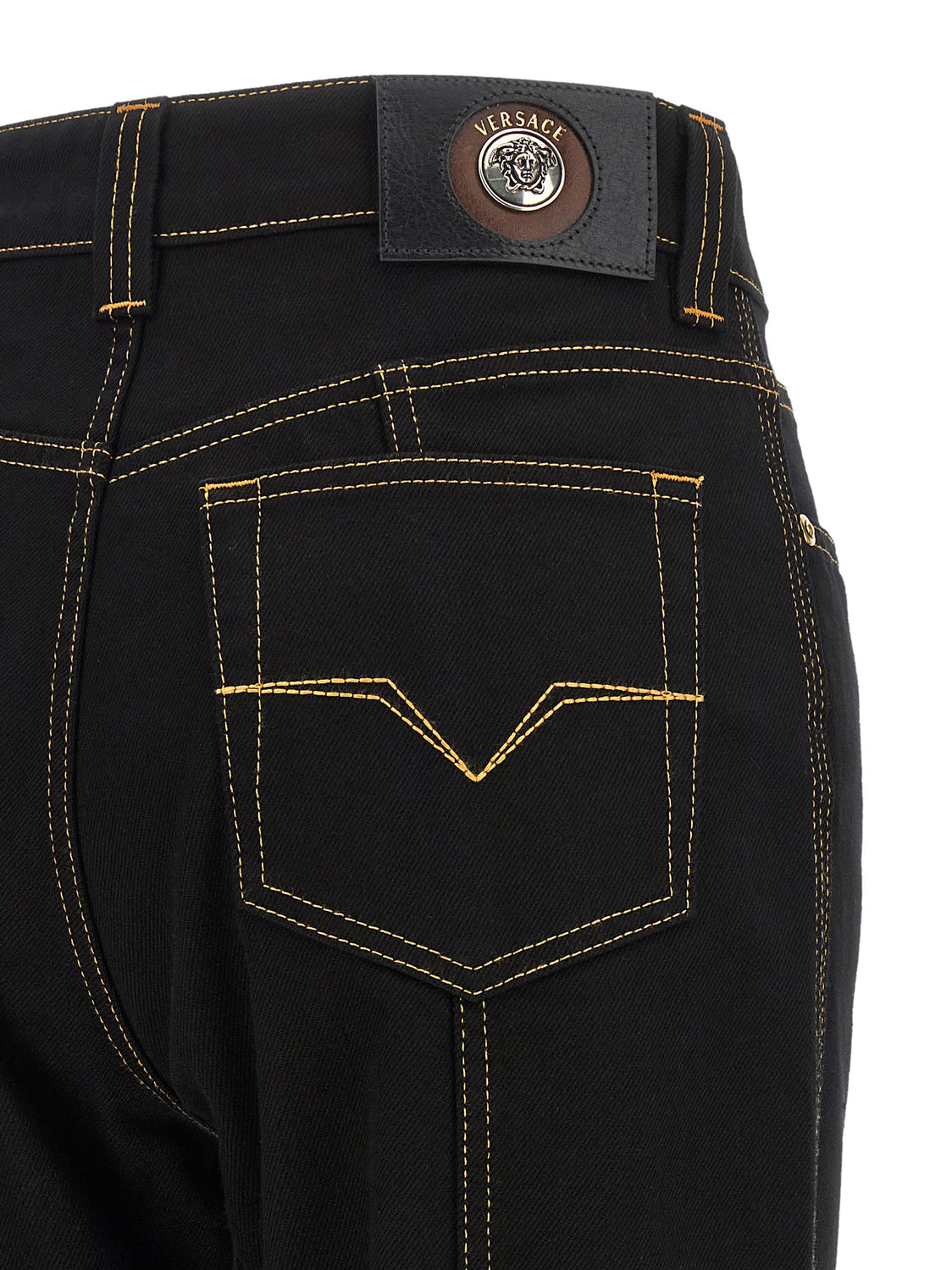 Black Cotton High-Waisted Jean