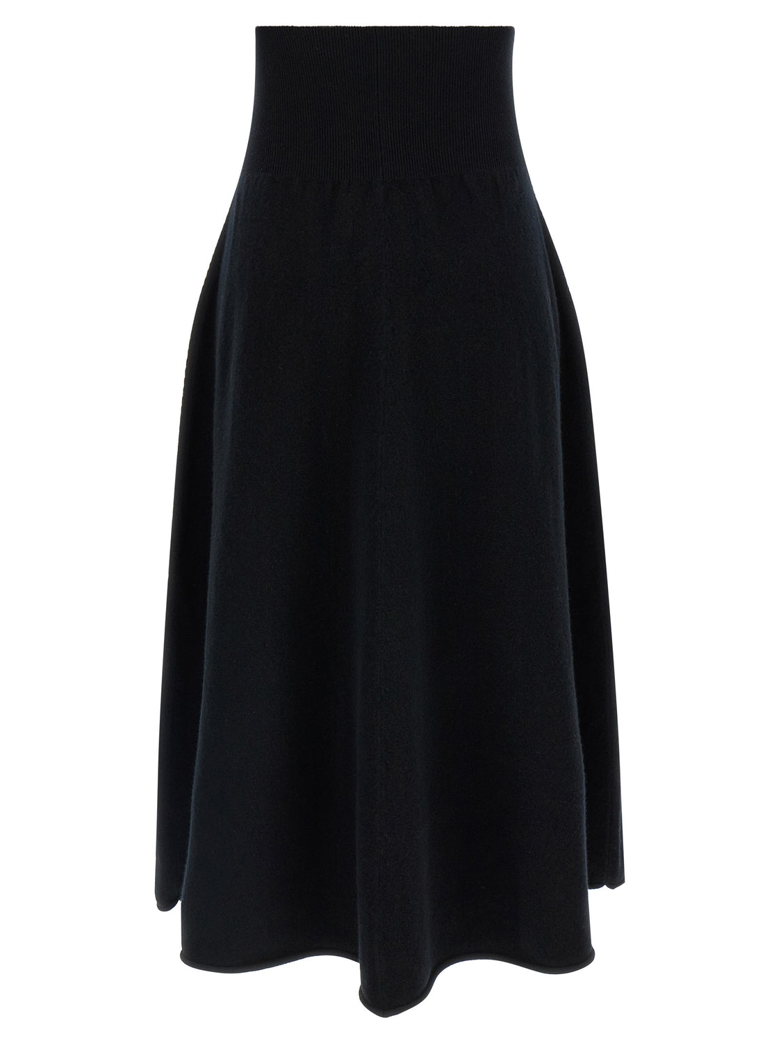 Black Cashmere Midi Skirt