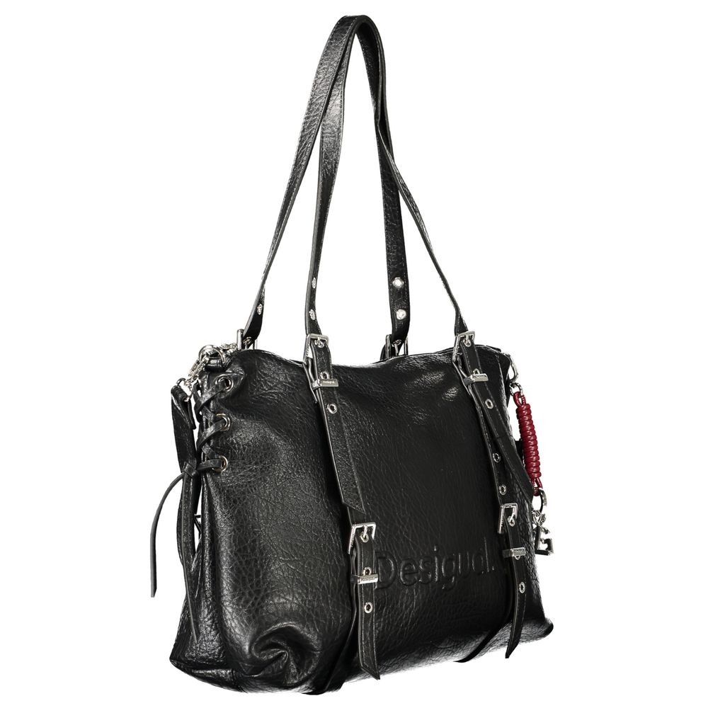 Black Polyurethane Women Bag
