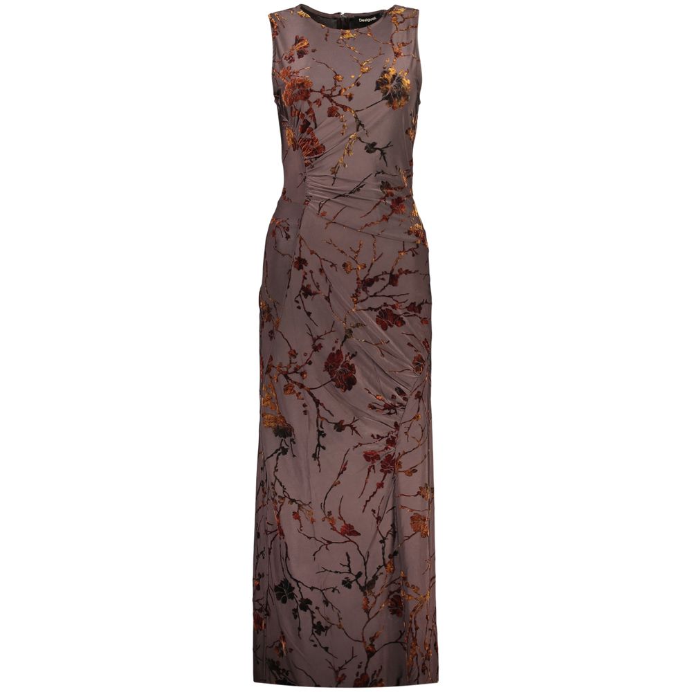Brown Polyester Women's Dress
