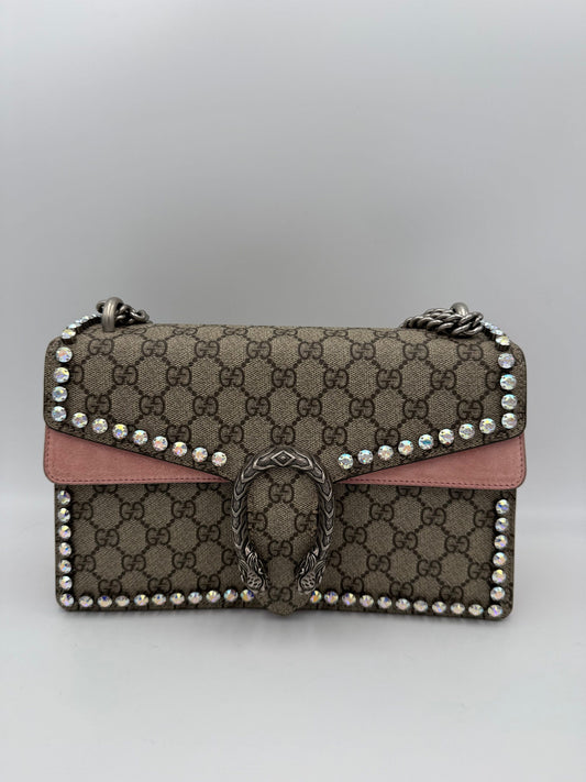 GUCCI DIONYSUS GG Supreme with Diamonds Handbag