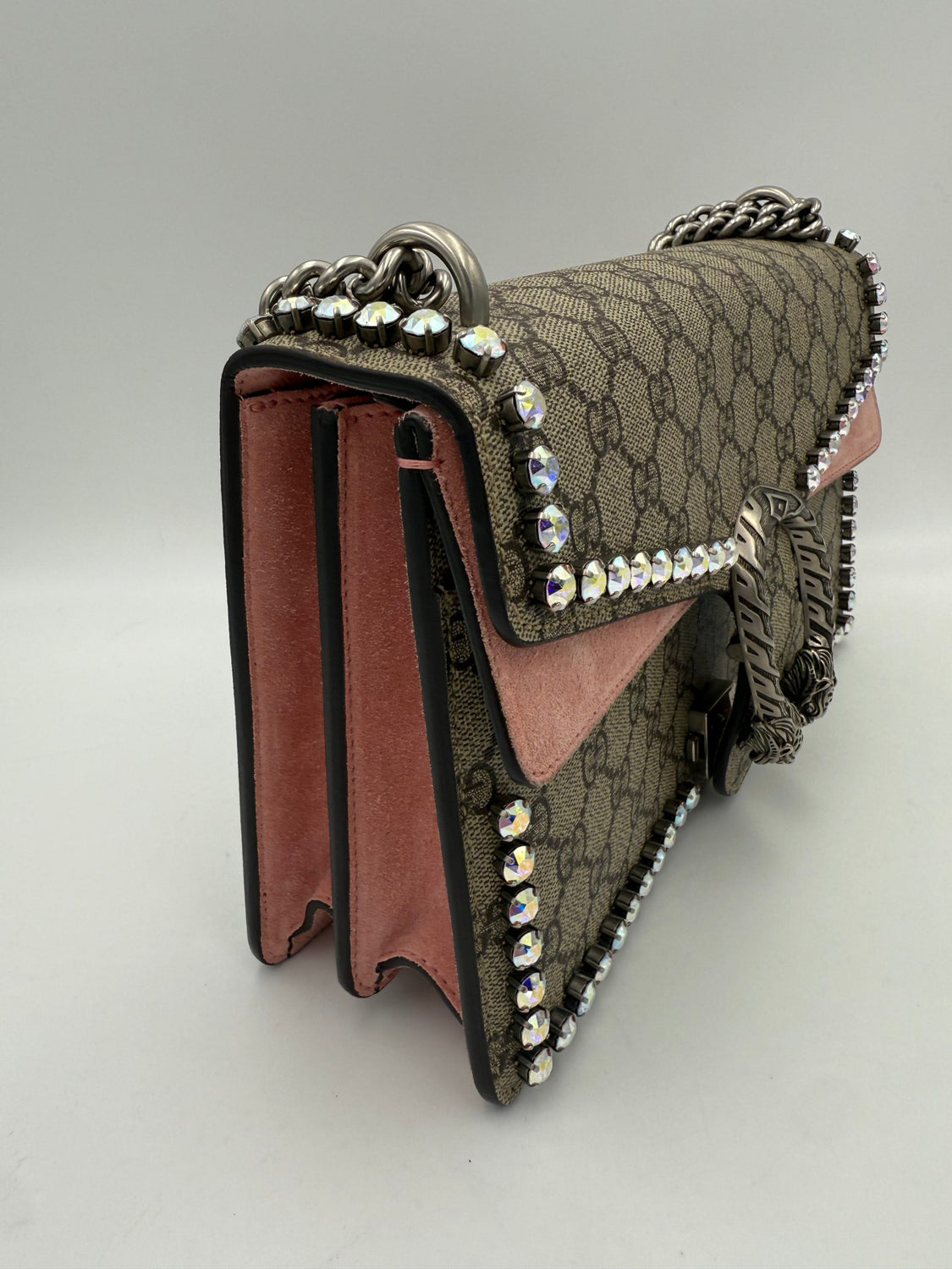 GUCCI DIONYSUS GG Supreme with Diamonds Handbag