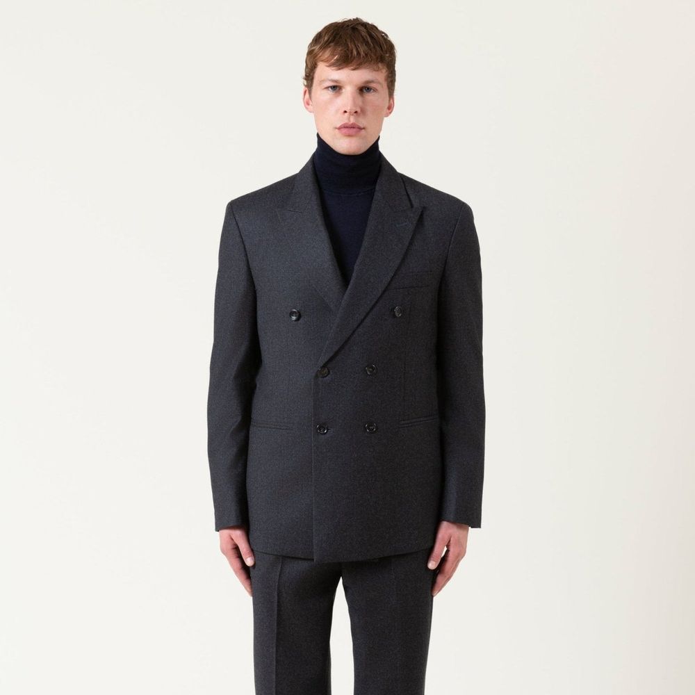 Gray Wool Full-Length Jacket
