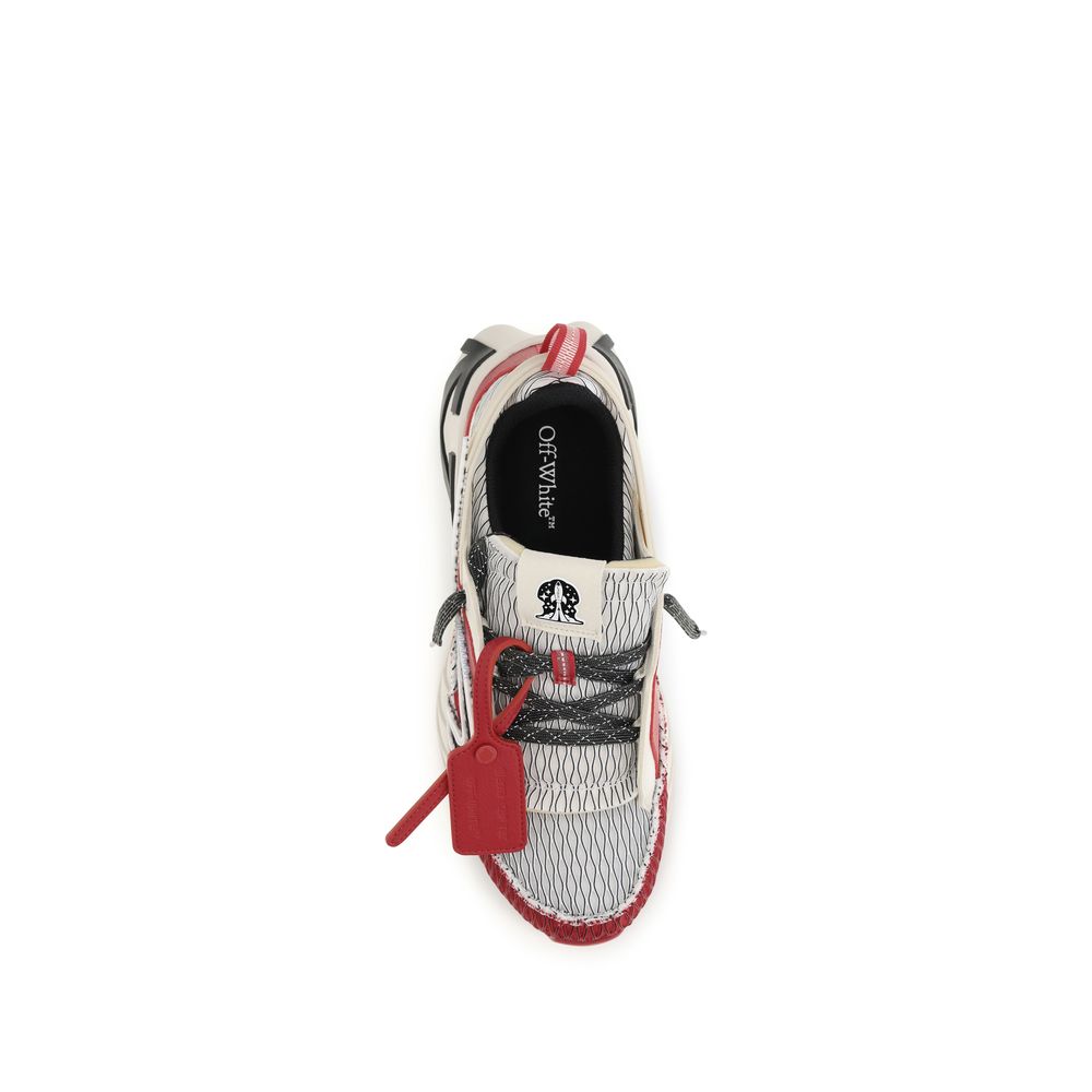Red Polyester Athletic Sneakers