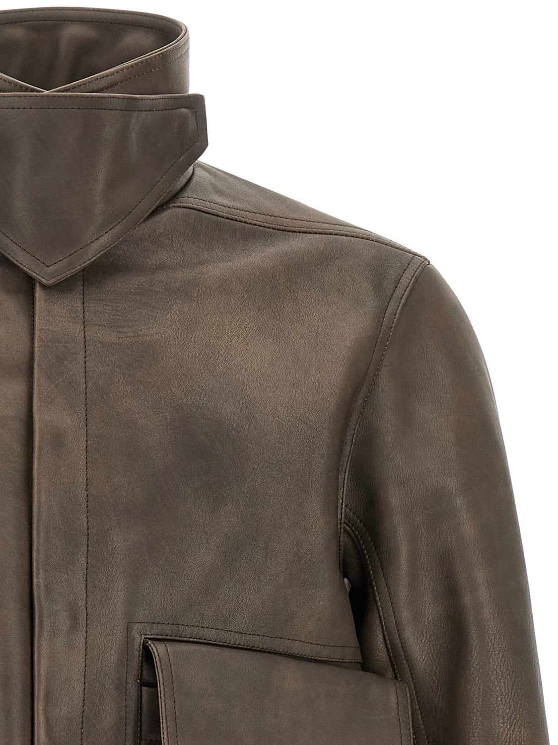 Brown Calfskin Leather Jacket