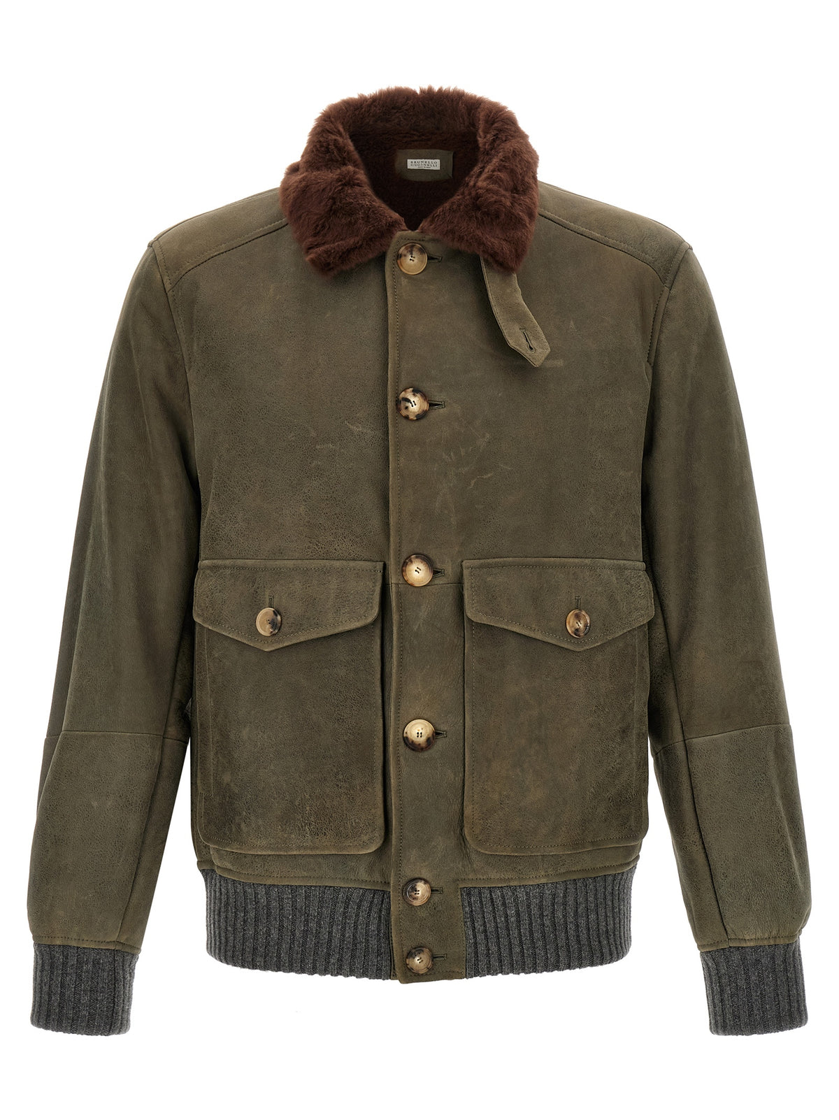 Bicolor Lamb Leather Leather Jacket