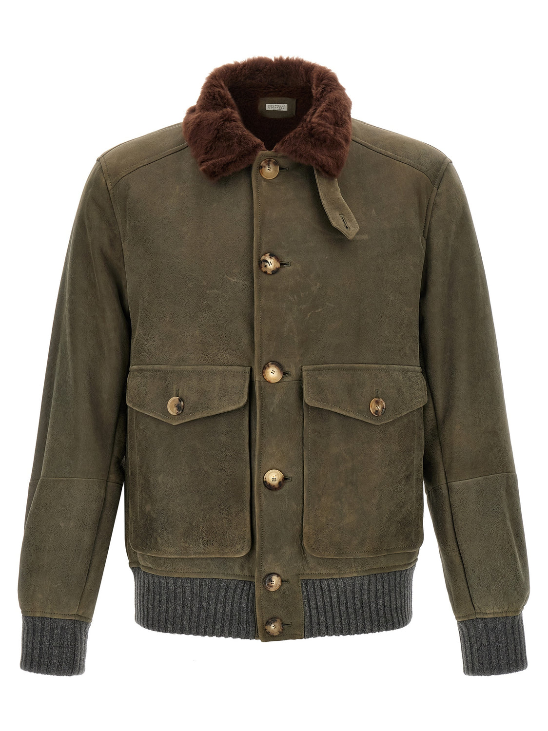 Bicolor Lamb Leather Leather Jacket