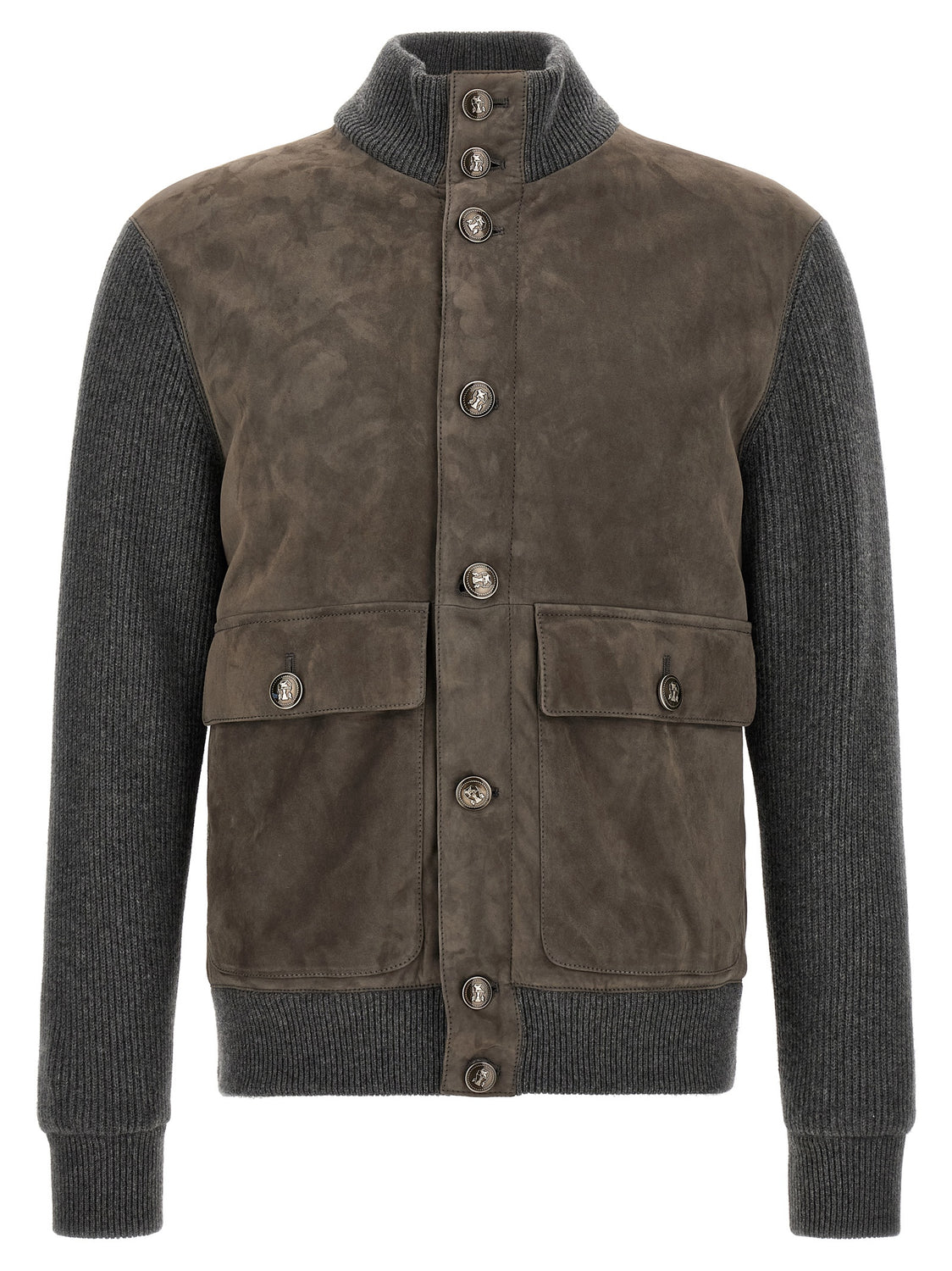 Gray Lamb Leather Leather Jacket