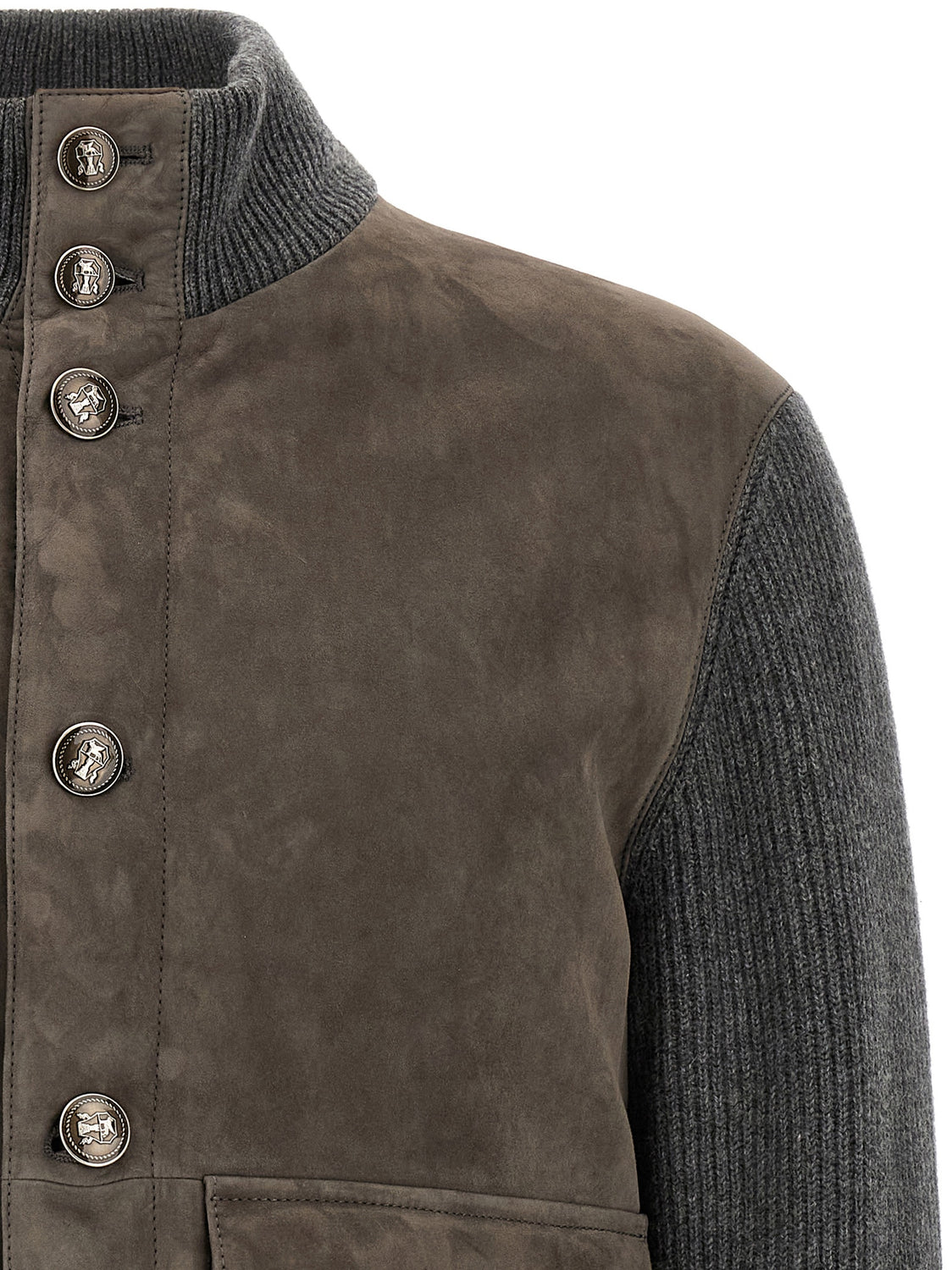 Gray Lamb Leather Leather Jacket