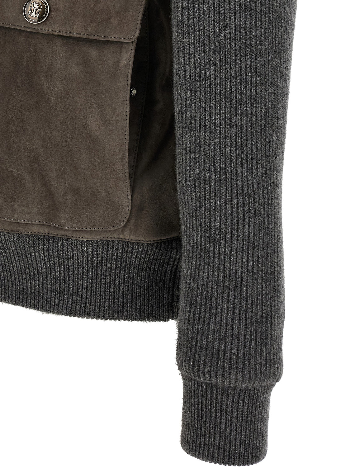Gray Lamb Leather Leather Jacket